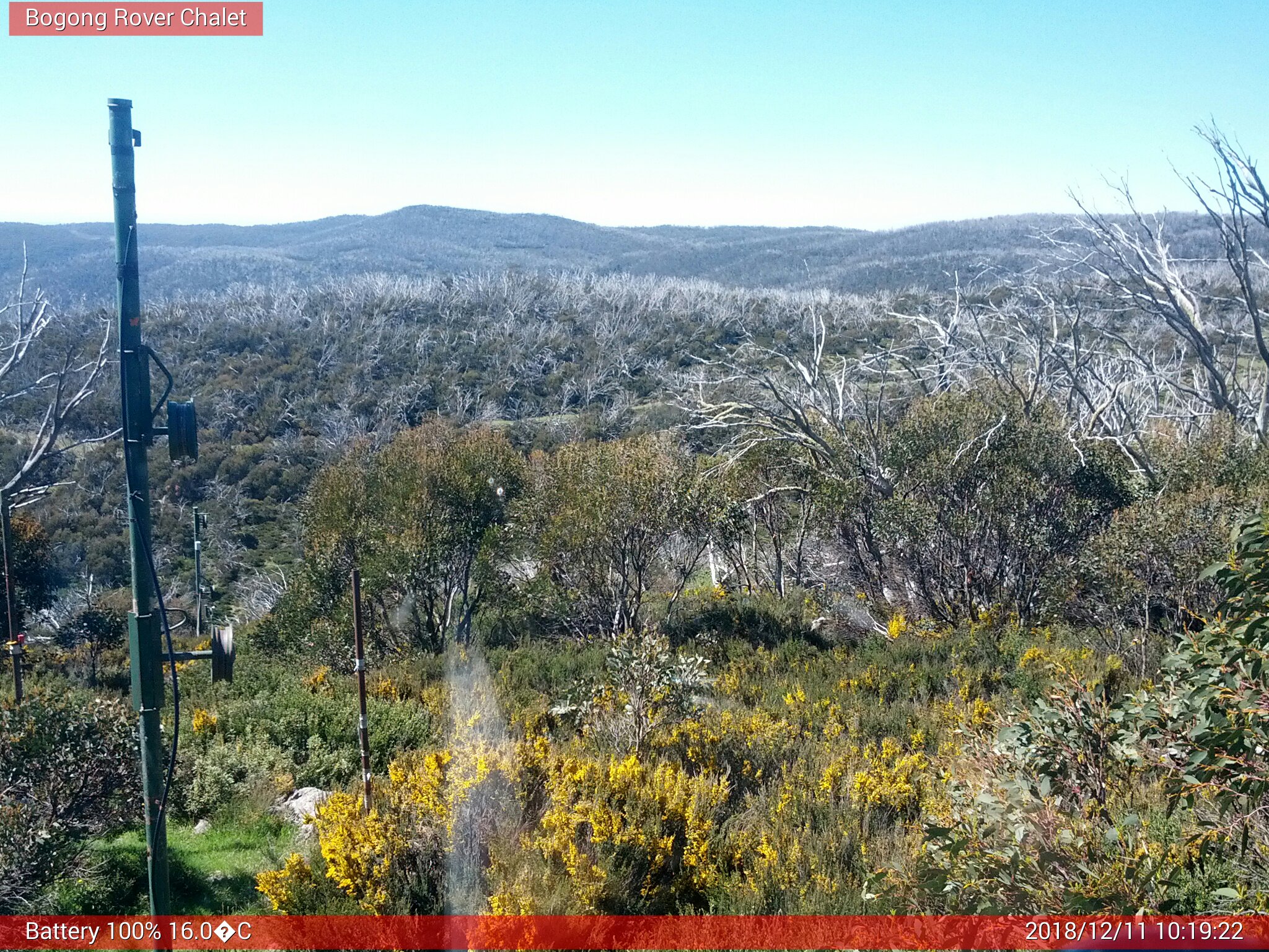 Bogong Web Cam 10:19am Tuesday 11th of December 2018