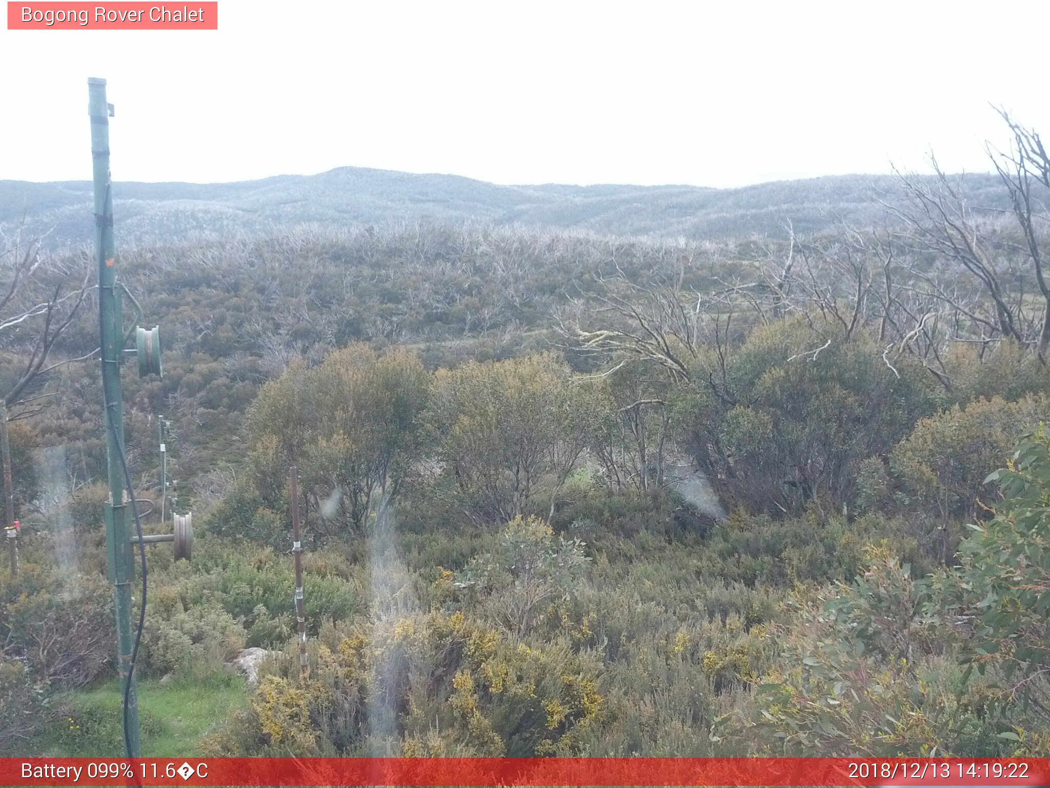 Bogong Web Cam 2:19pm Thursday 13th of December 2018