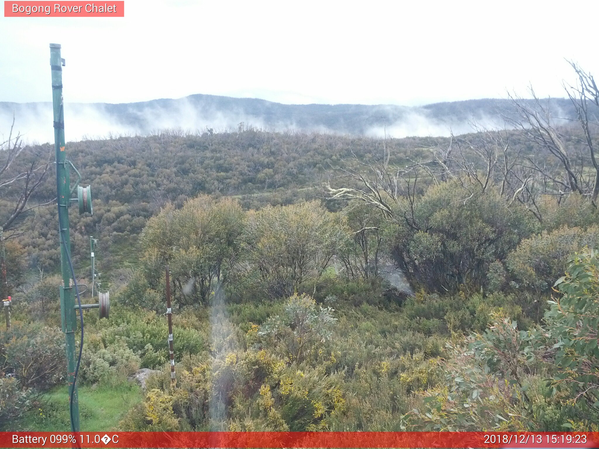 Bogong Web Cam 3:19pm Thursday 13th of December 2018