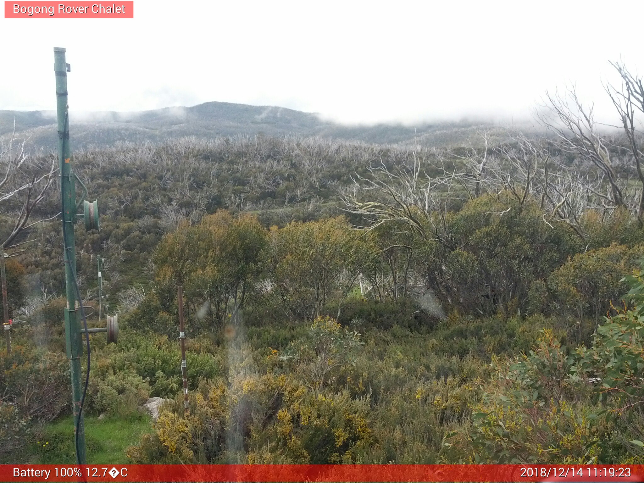 Bogong Web Cam 11:19am Friday 14th of December 2018