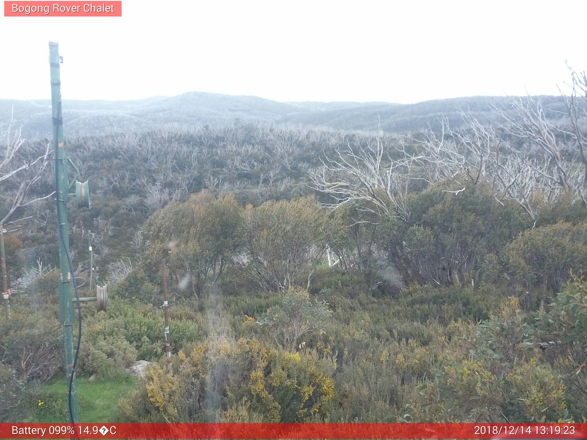 Bogong Web Cam 1:19pm Friday 14th of December 2018