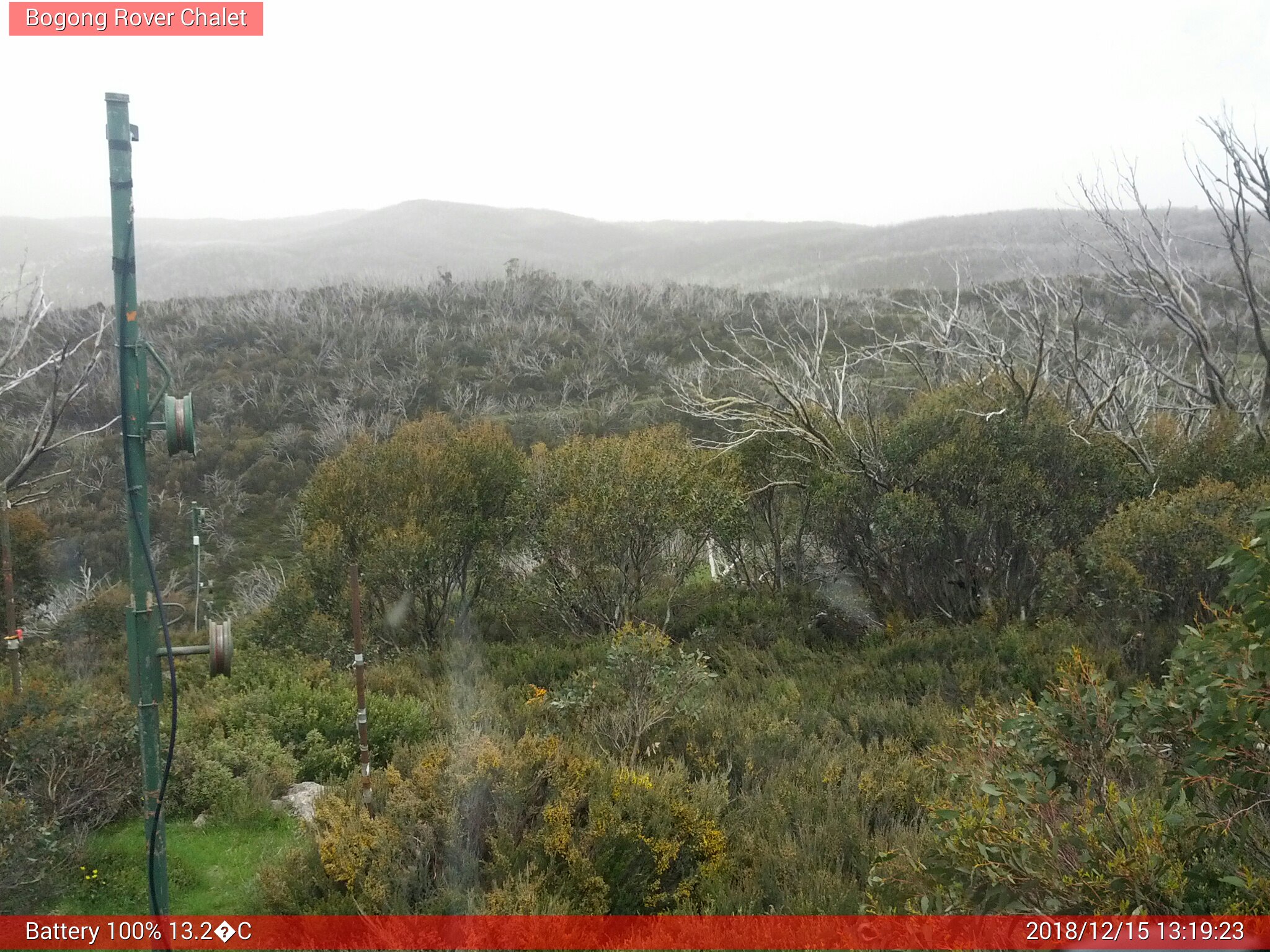 Bogong Web Cam 1:19pm Saturday 15th of December 2018