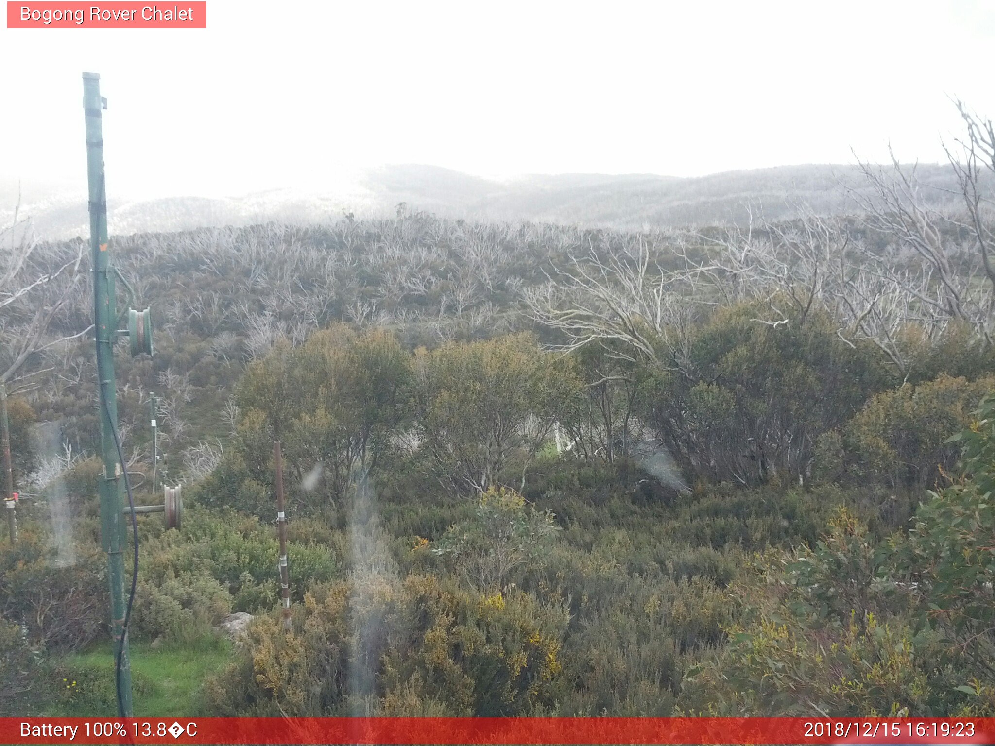 Bogong Web Cam 4:19pm Saturday 15th of December 2018