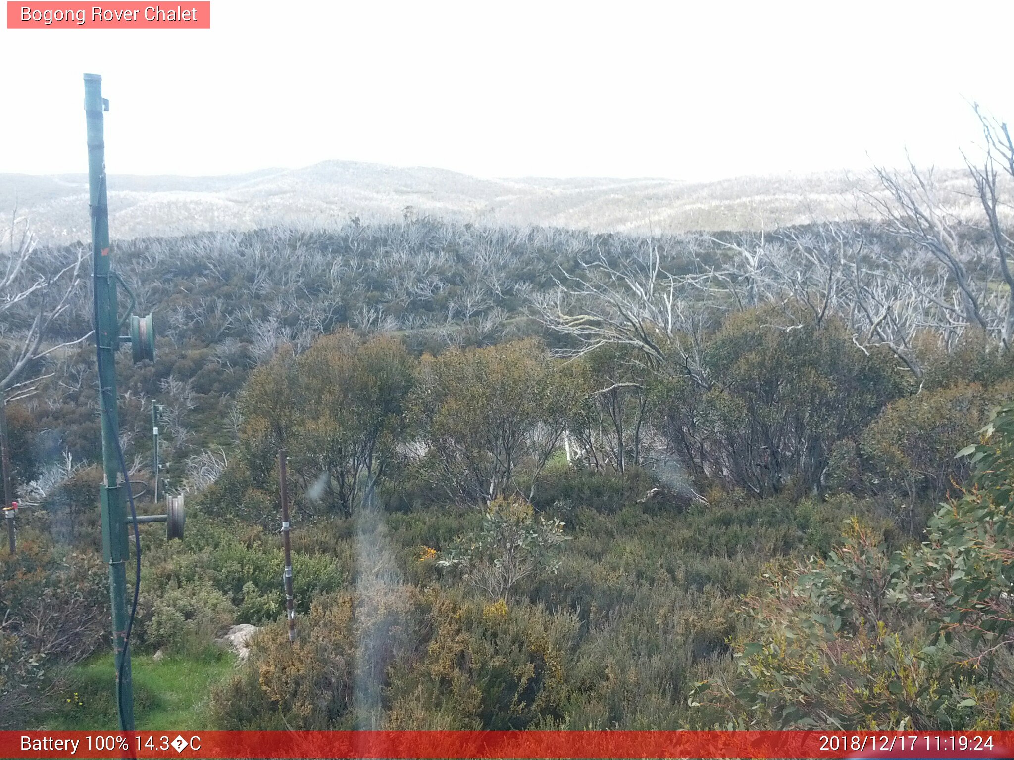 Bogong Web Cam 11:19am Monday 17th of December 2018