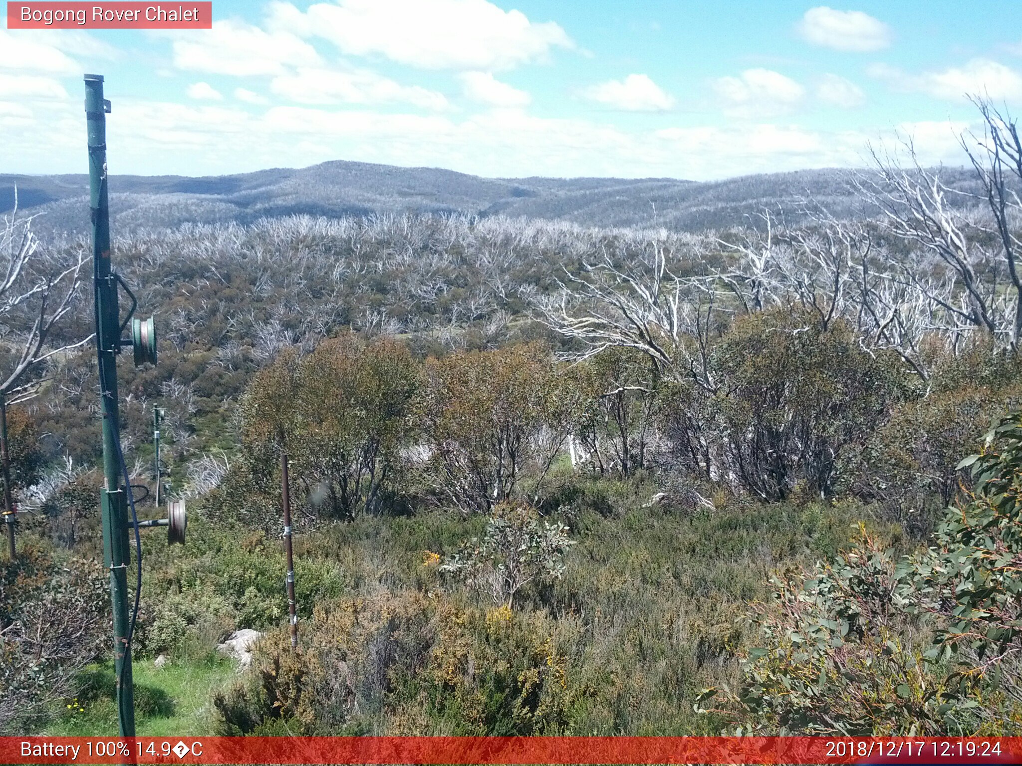 Bogong Web Cam 12:19pm Monday 17th of December 2018