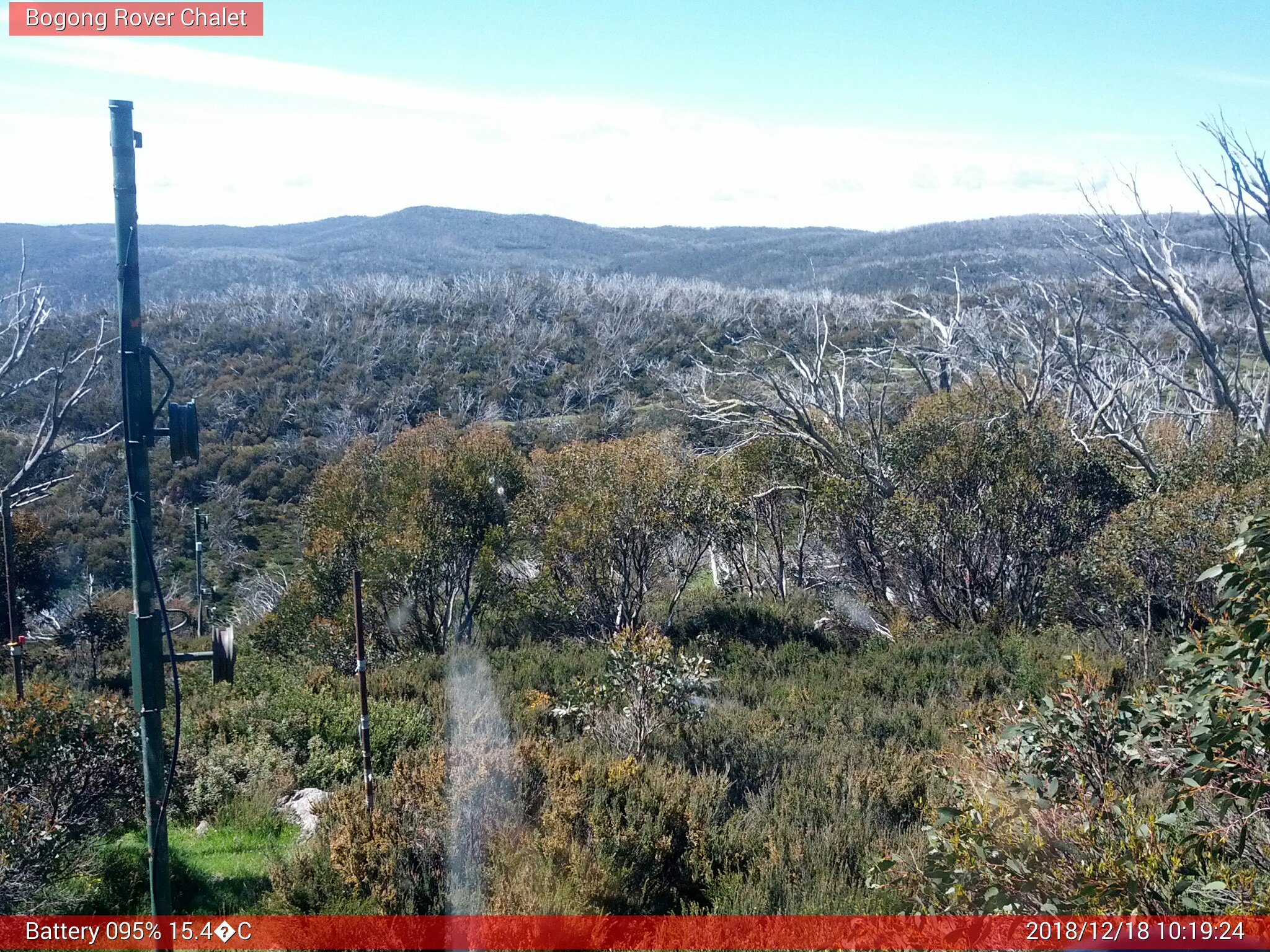 Bogong Web Cam 10:19am Tuesday 18th of December 2018