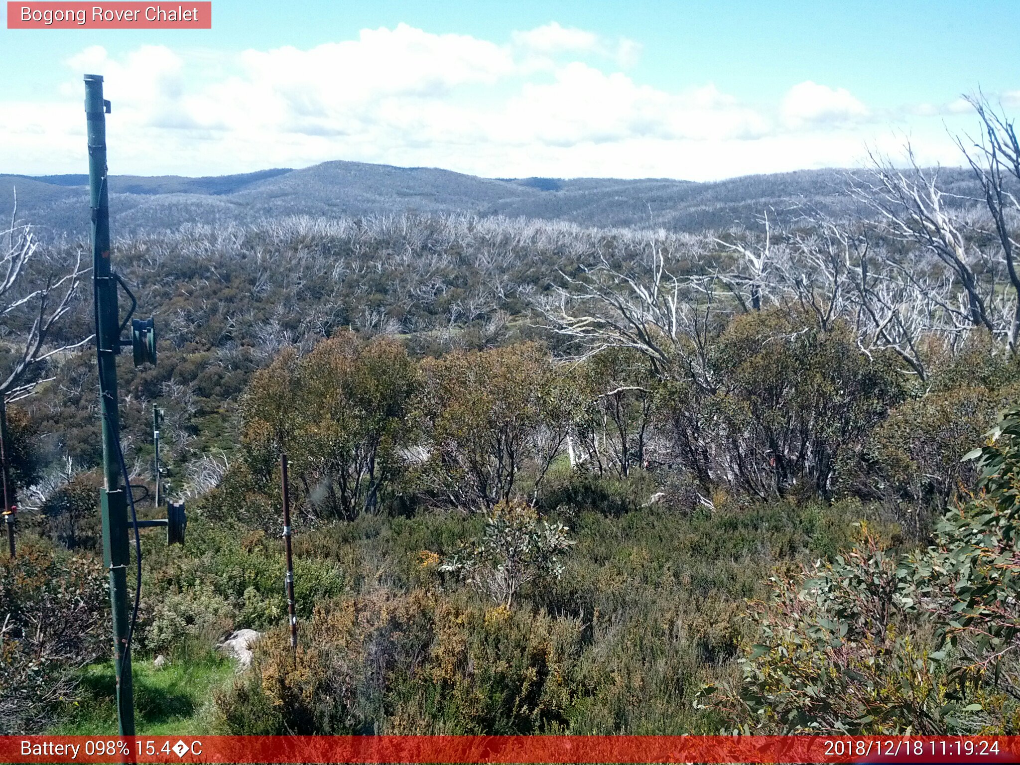 Bogong Web Cam 11:19am Tuesday 18th of December 2018