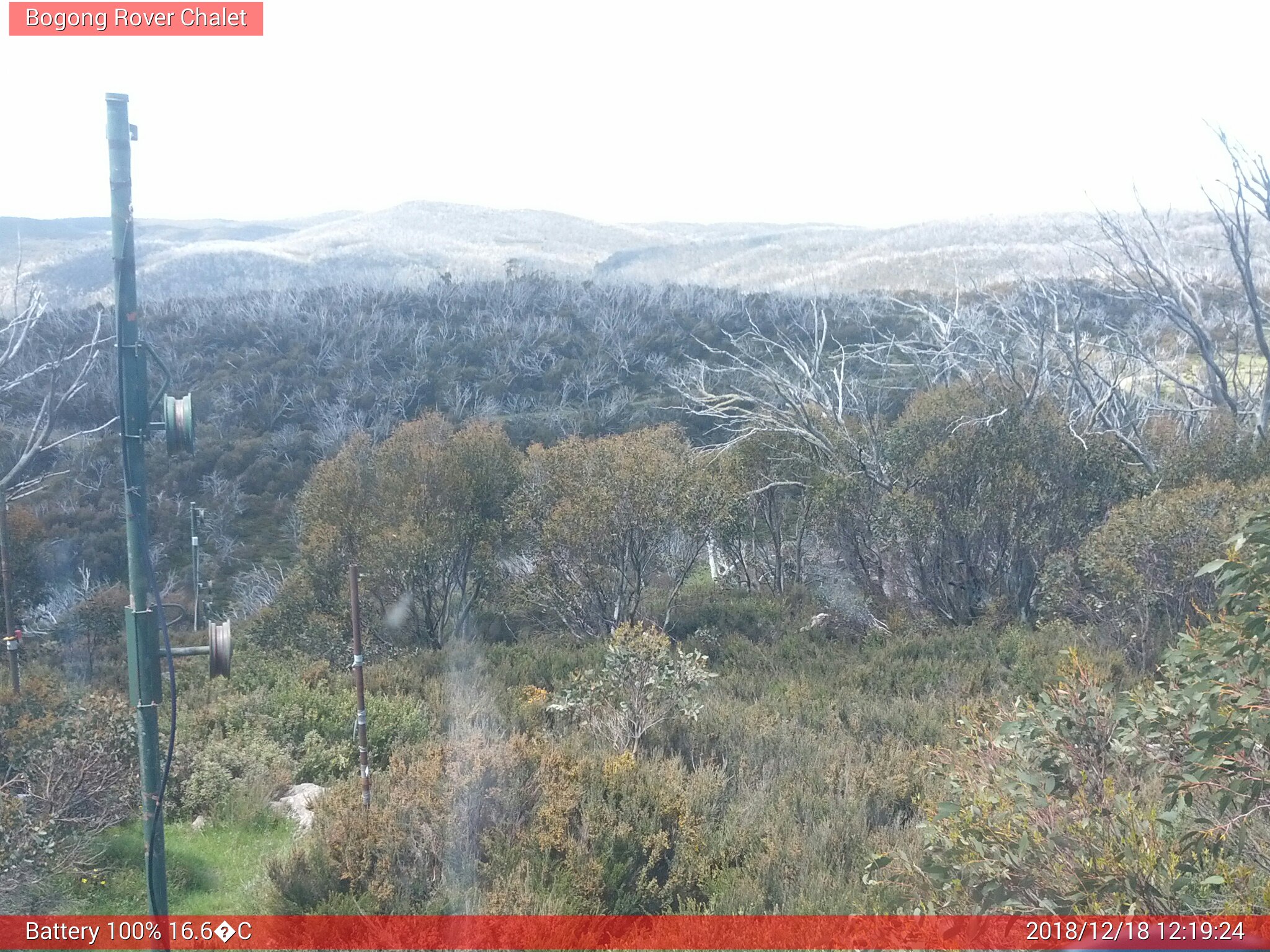 Bogong Web Cam 12:19pm Tuesday 18th of December 2018