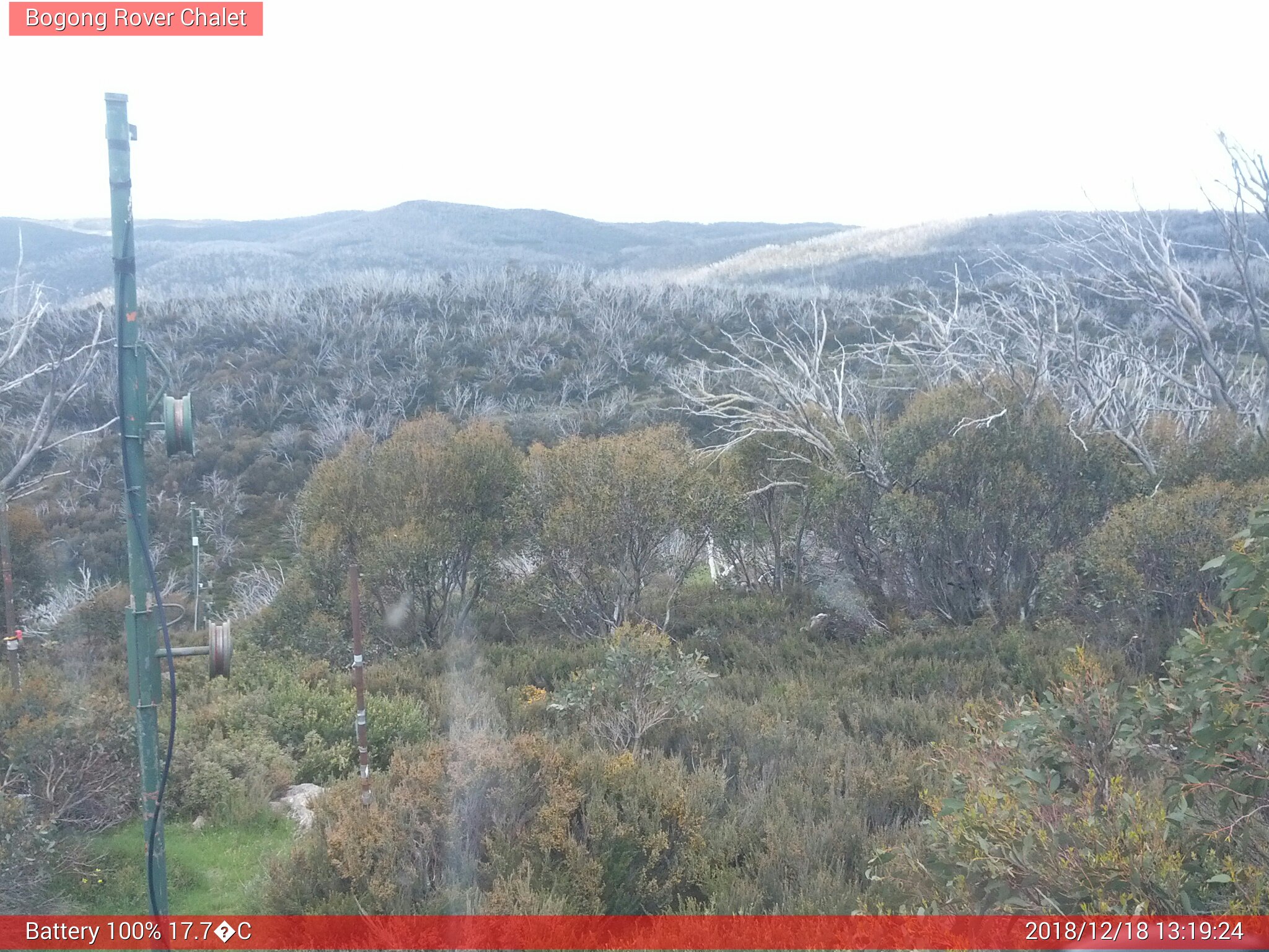 Bogong Web Cam 1:19pm Tuesday 18th of December 2018