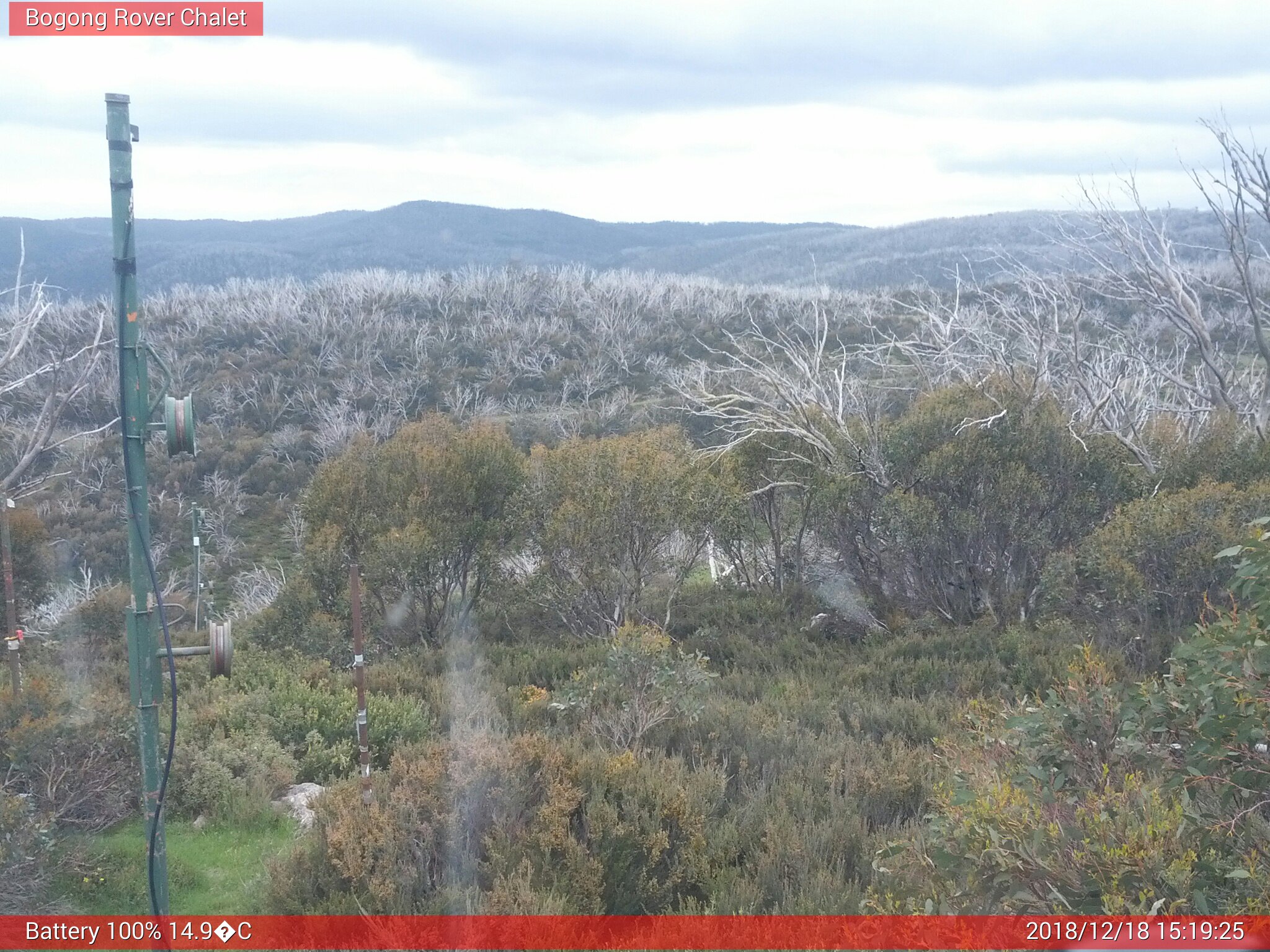 Bogong Web Cam 3:19pm Tuesday 18th of December 2018