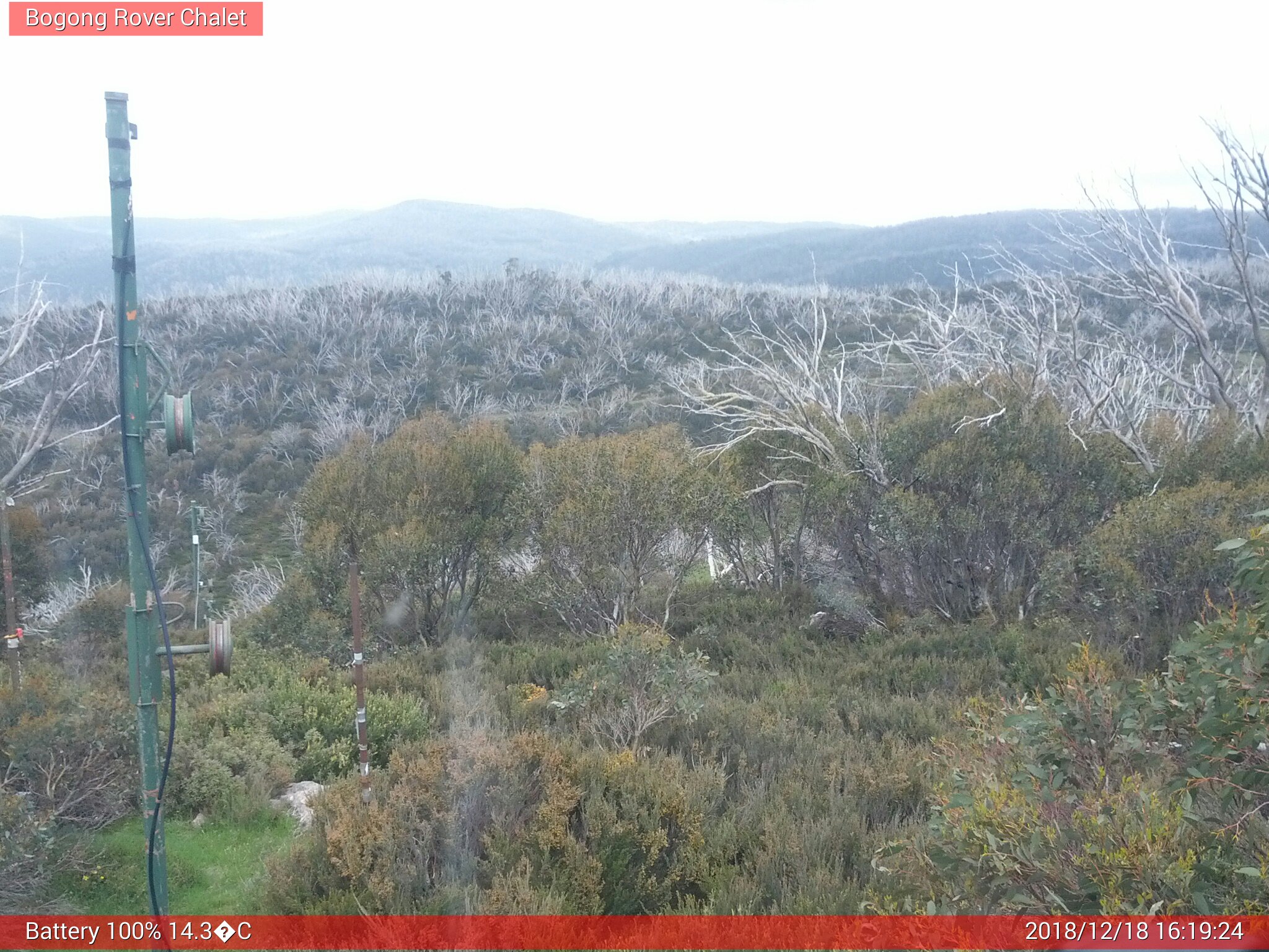 Bogong Web Cam 4:19pm Tuesday 18th of December 2018