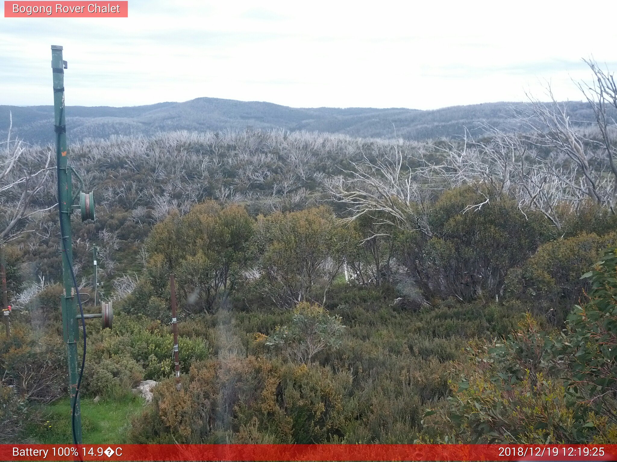 Bogong Web Cam 12:19pm Wednesday 19th of December 2018