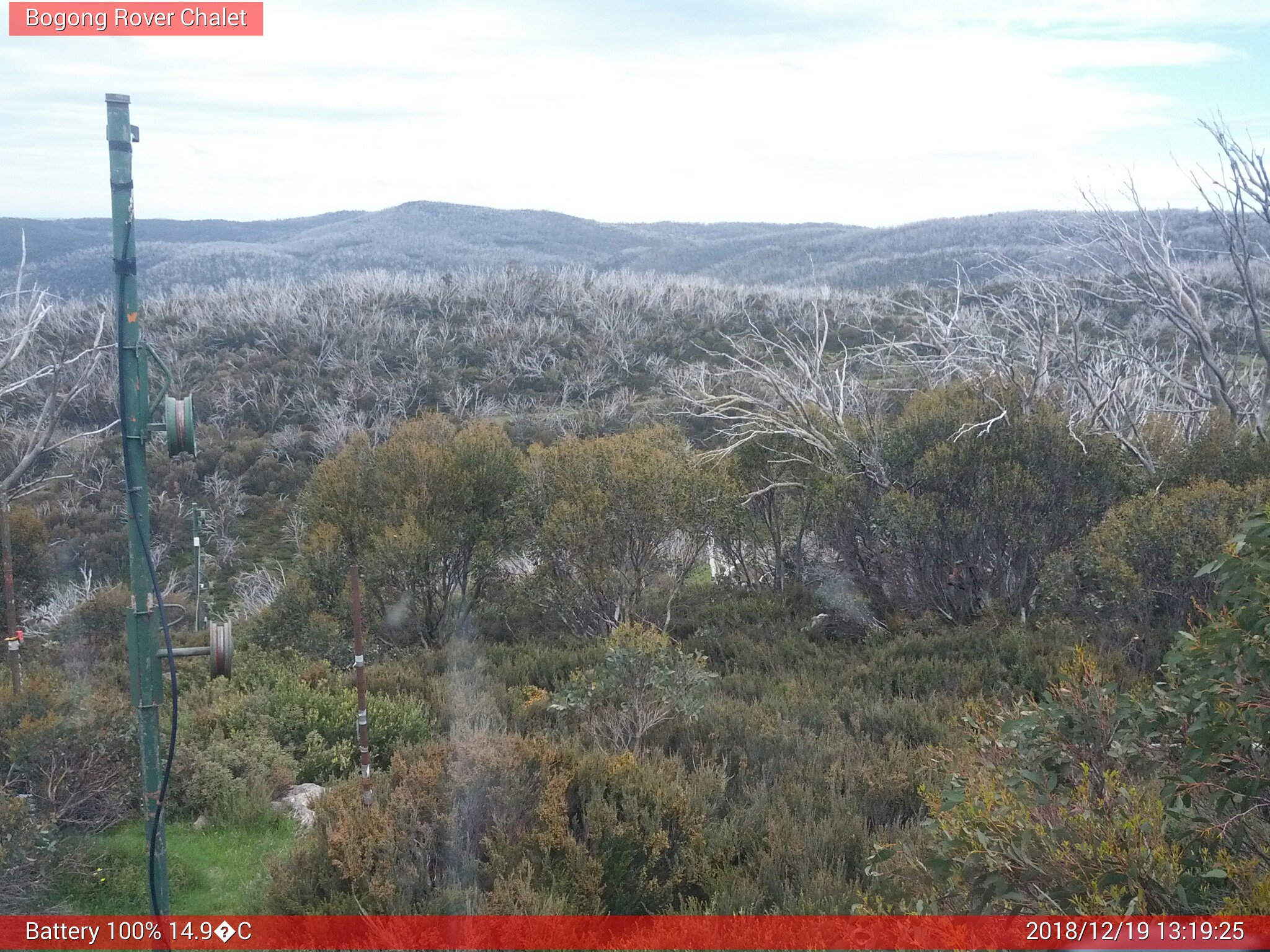 Bogong Web Cam 1:19pm Wednesday 19th of December 2018