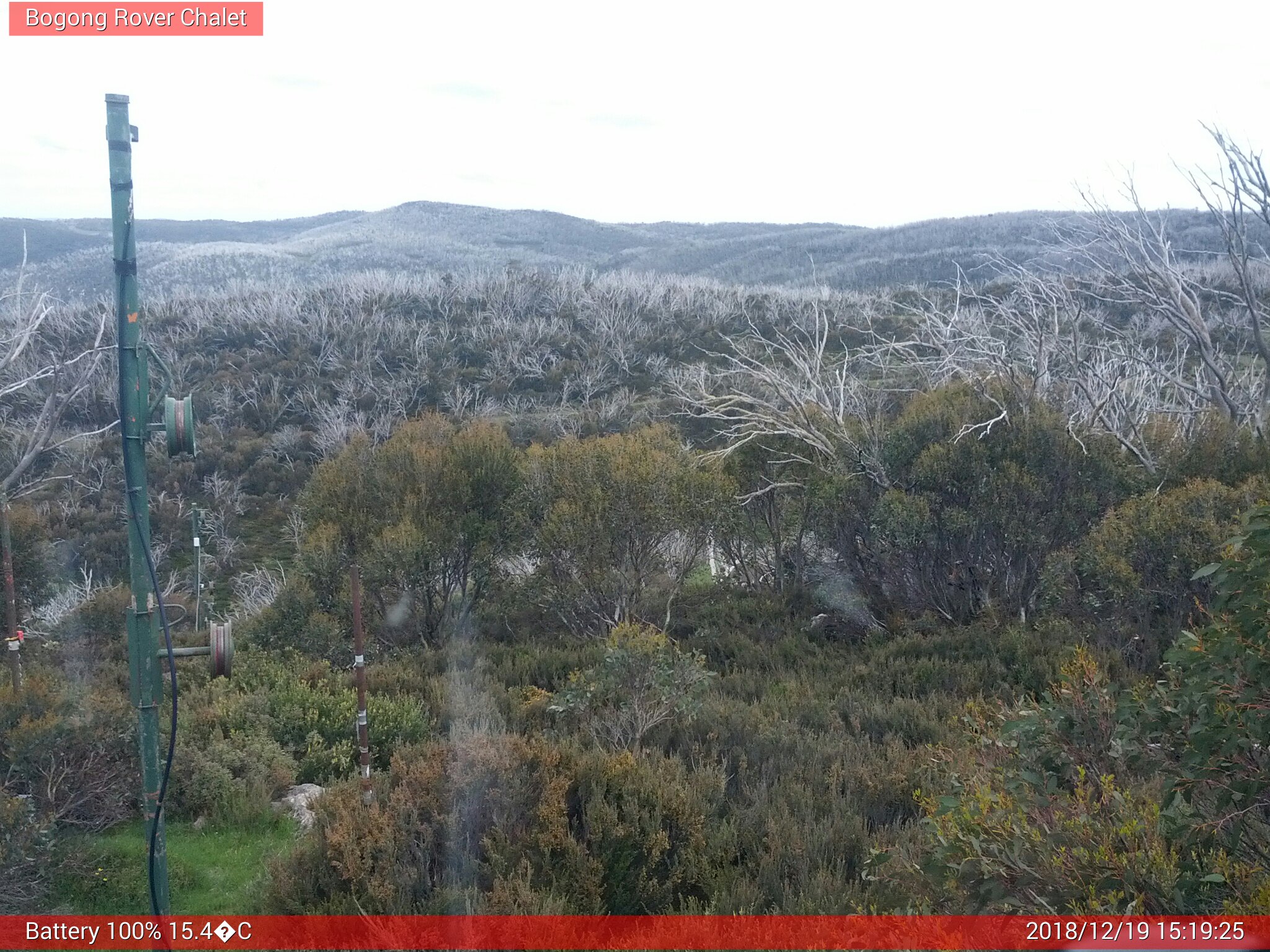 Bogong Web Cam 3:19pm Wednesday 19th of December 2018