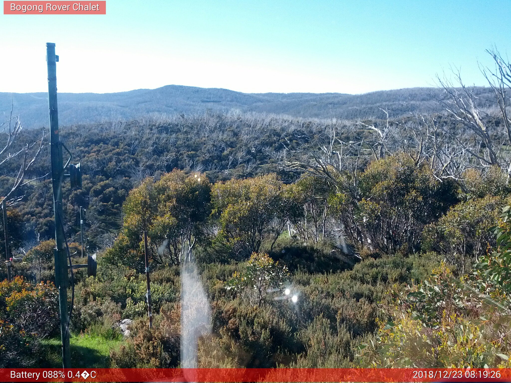 Bogong Web Cam 8:19am Sunday 23rd of December 2018