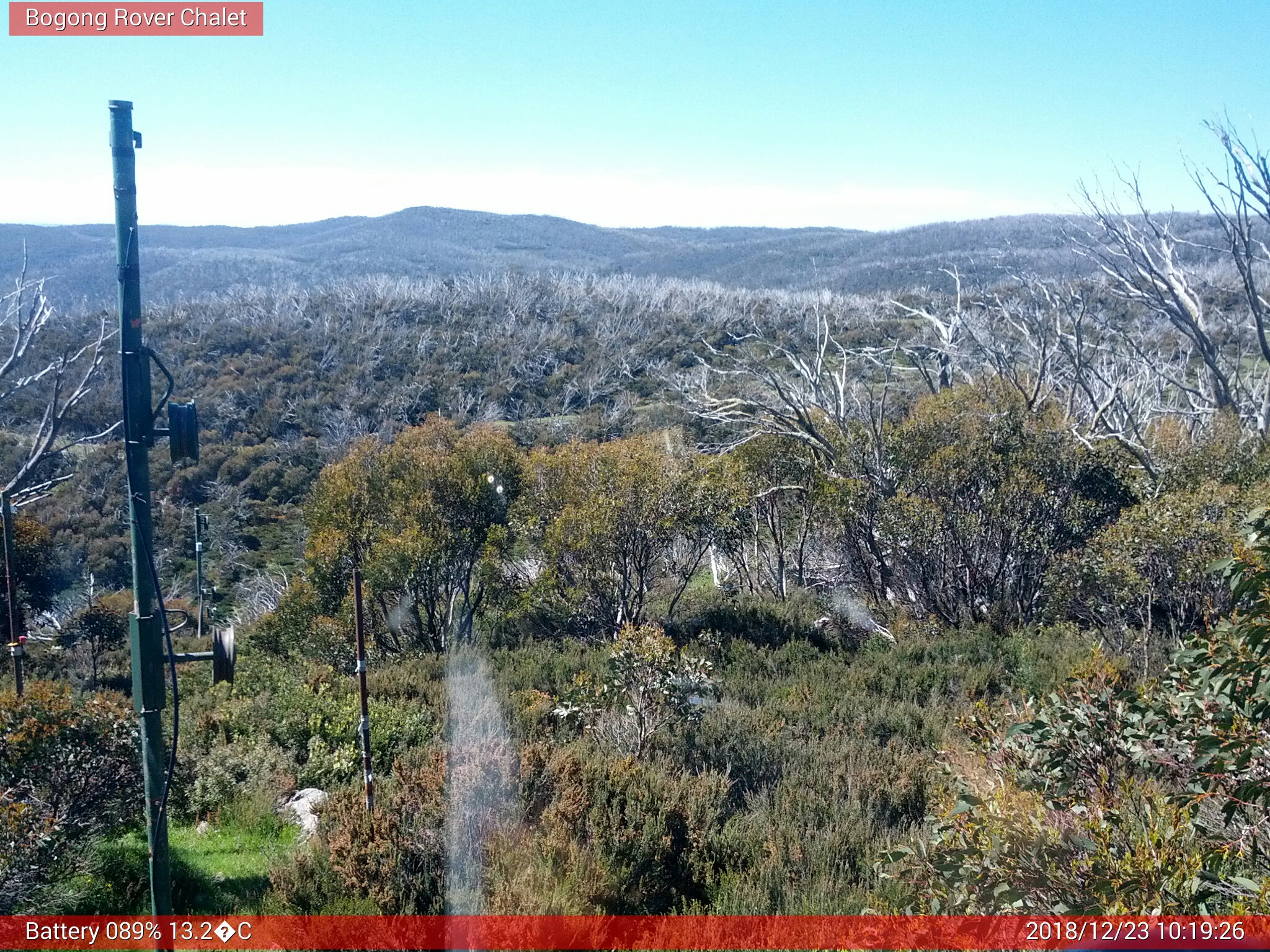 Bogong Web Cam 10:19am Sunday 23rd of December 2018