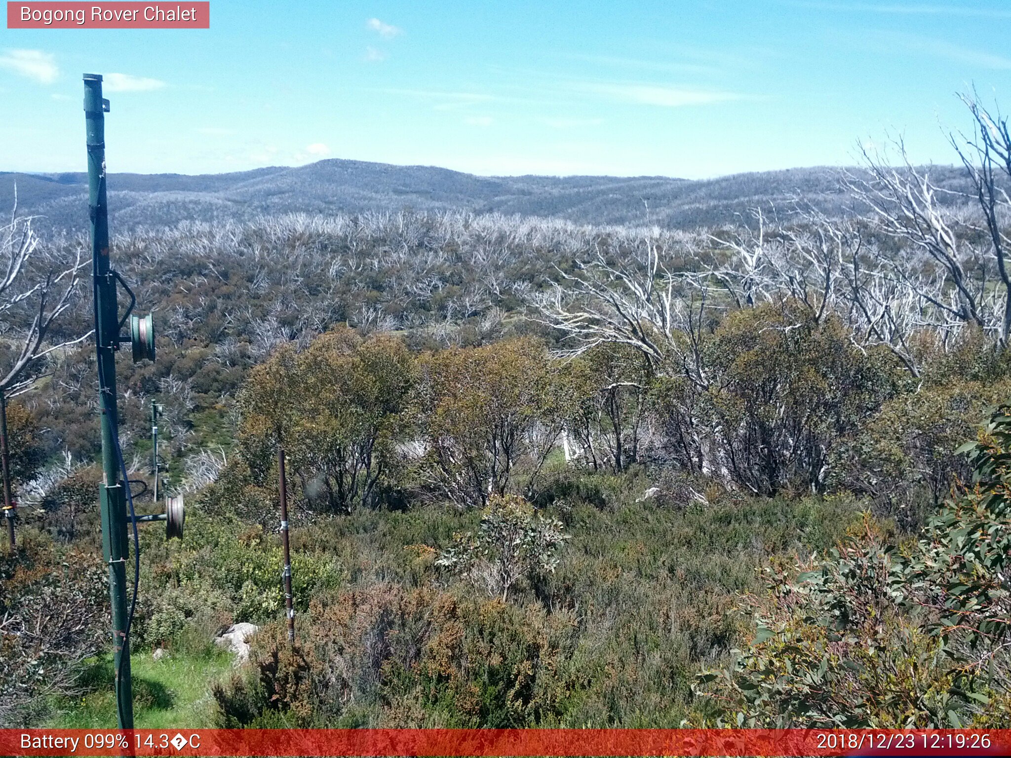 Bogong Web Cam 12:19pm Sunday 23rd of December 2018