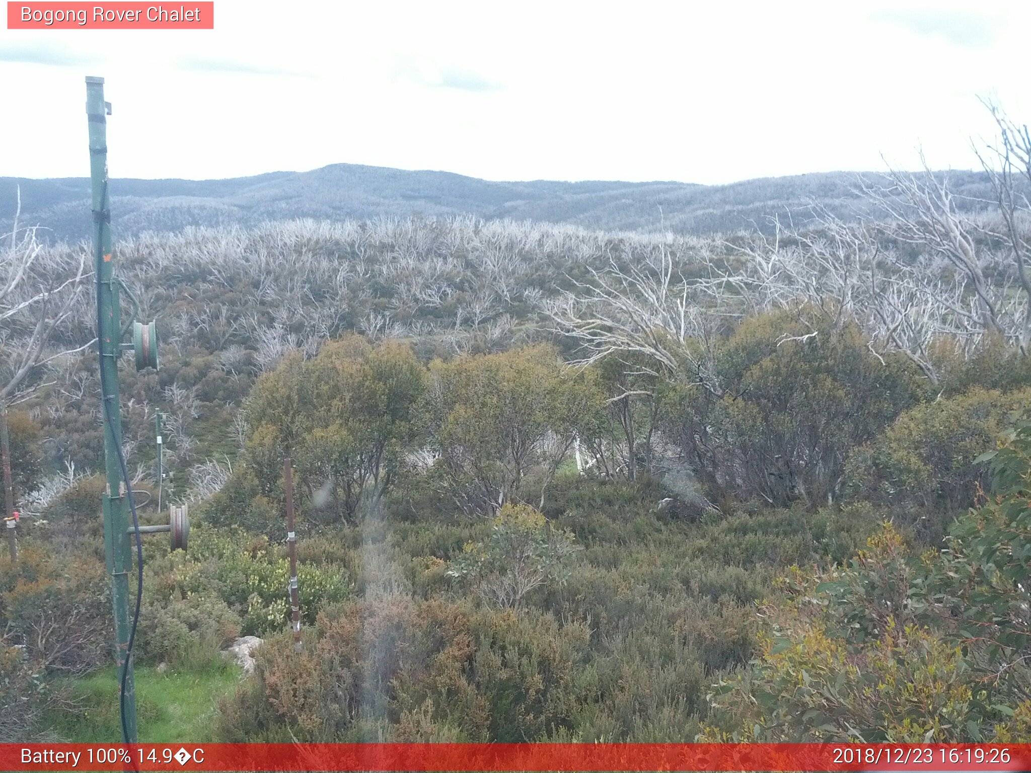 Bogong Web Cam 4:19pm Sunday 23rd of December 2018