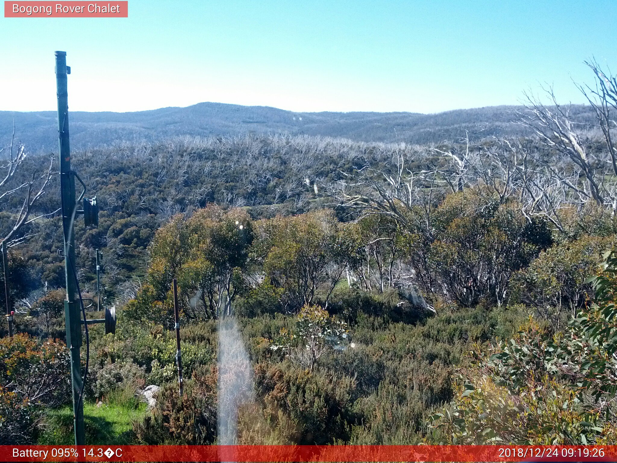 Bogong Web Cam 9:19am Monday 24th of December 2018