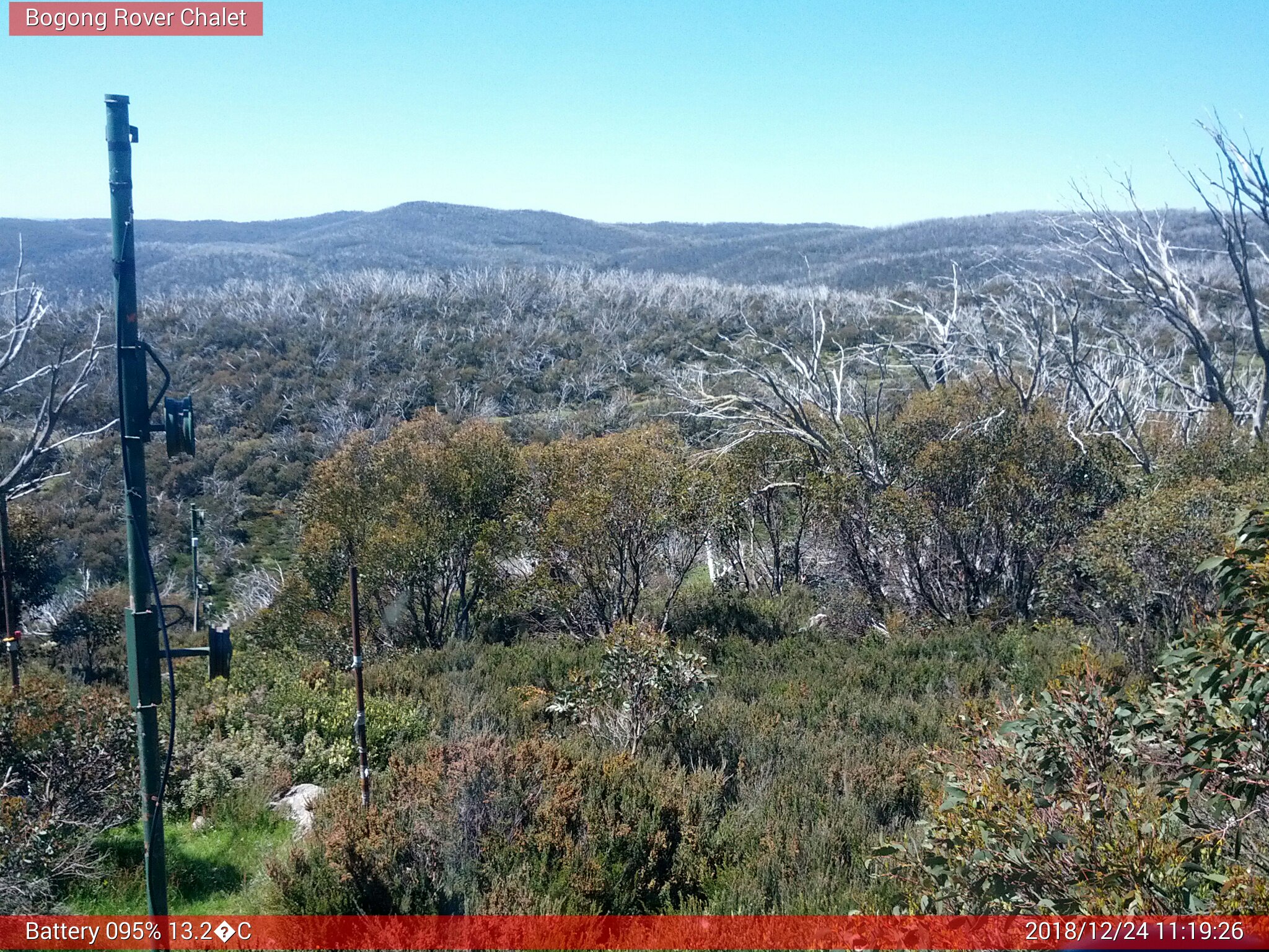 Bogong Web Cam 11:19am Monday 24th of December 2018