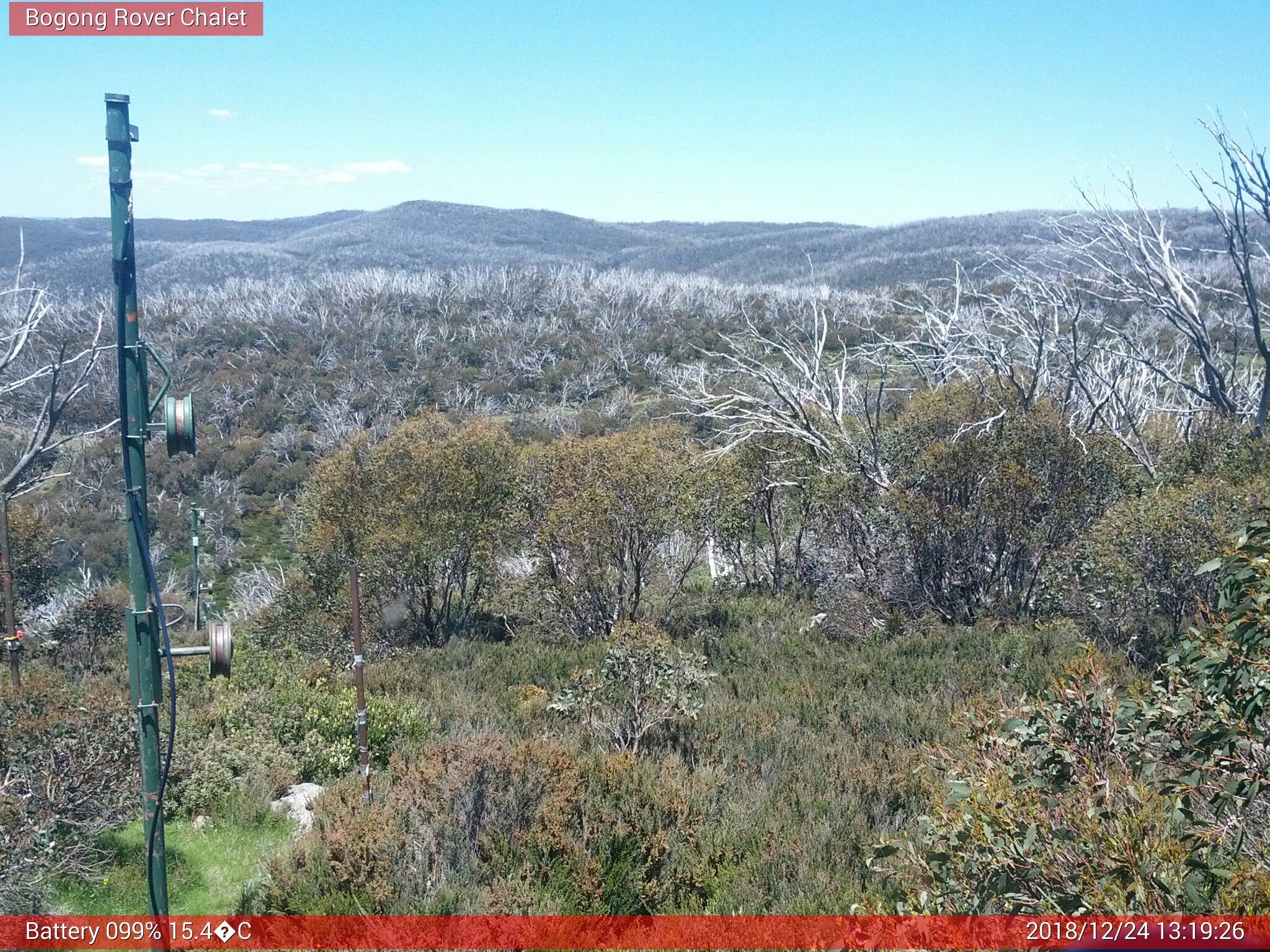 Bogong Web Cam 1:19pm Monday 24th of December 2018