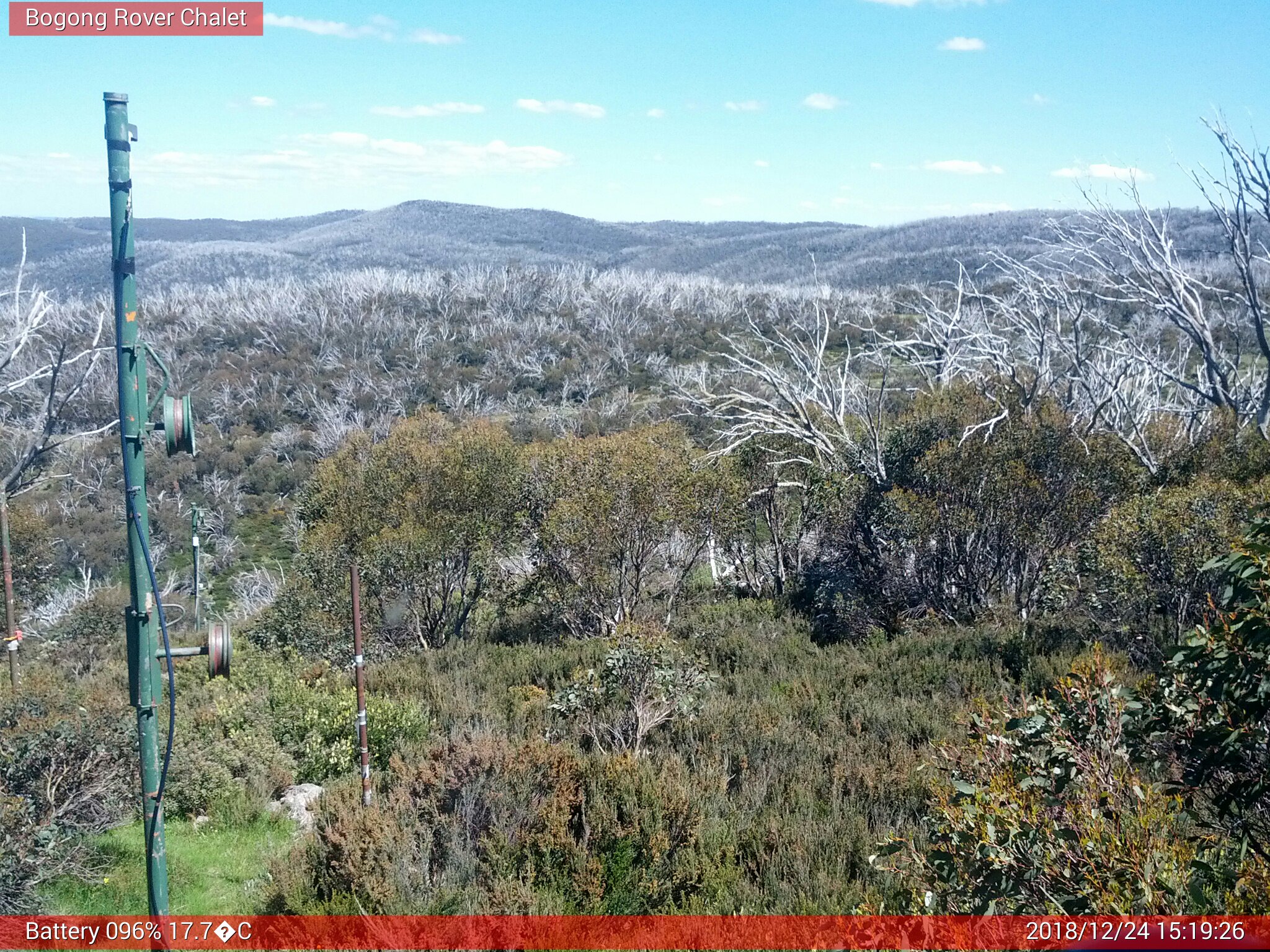 Bogong Web Cam 3:19pm Monday 24th of December 2018