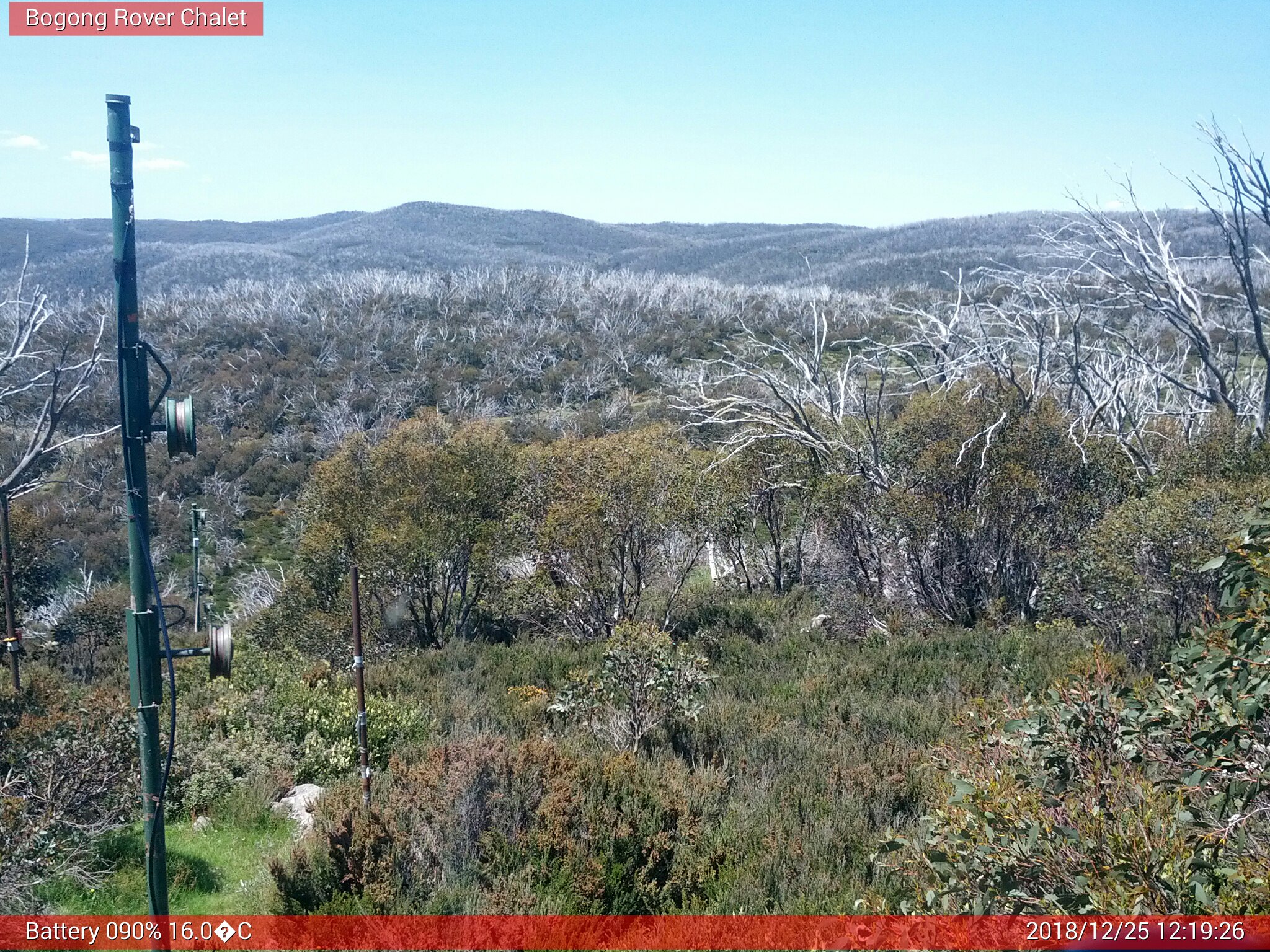 Bogong Web Cam 12:19pm Tuesday 25th of December 2018