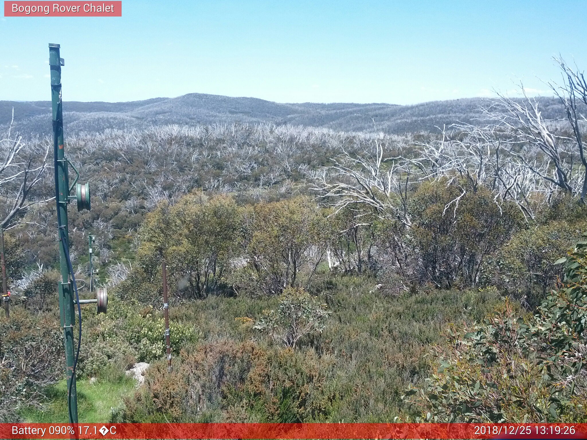 Bogong Web Cam 1:19pm Tuesday 25th of December 2018