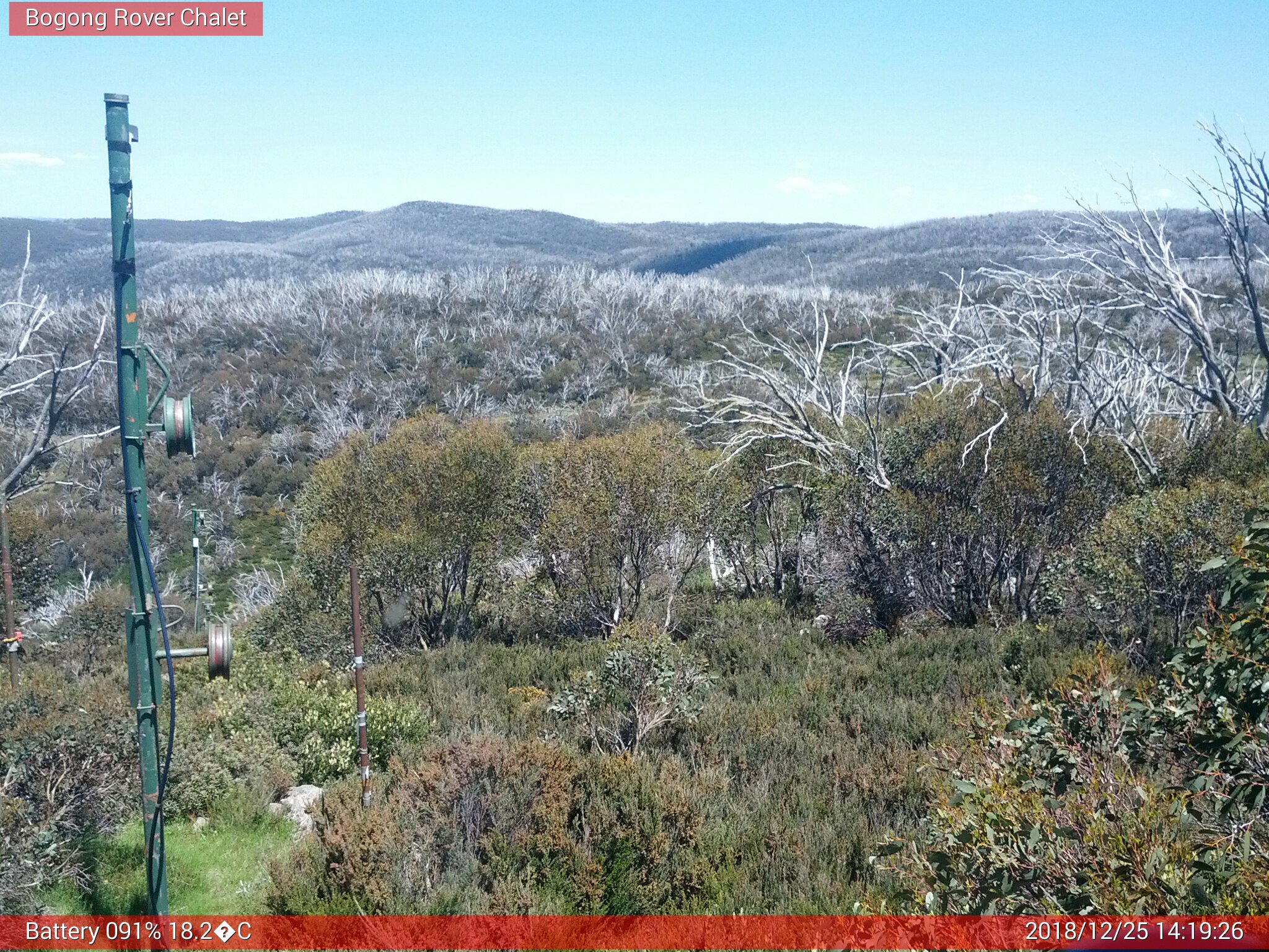 Bogong Web Cam 2:19pm Tuesday 25th of December 2018