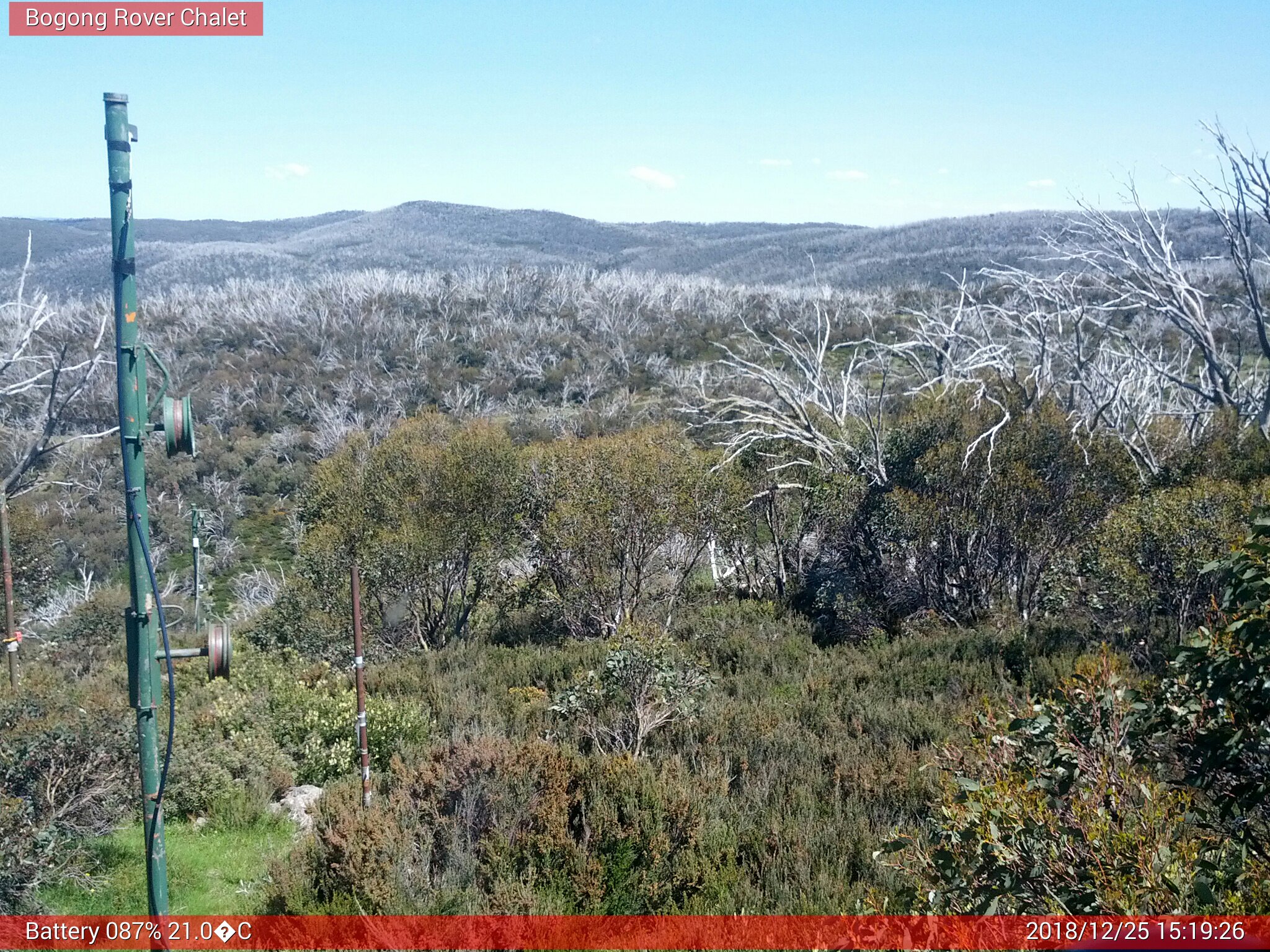 Bogong Web Cam 3:19pm Tuesday 25th of December 2018