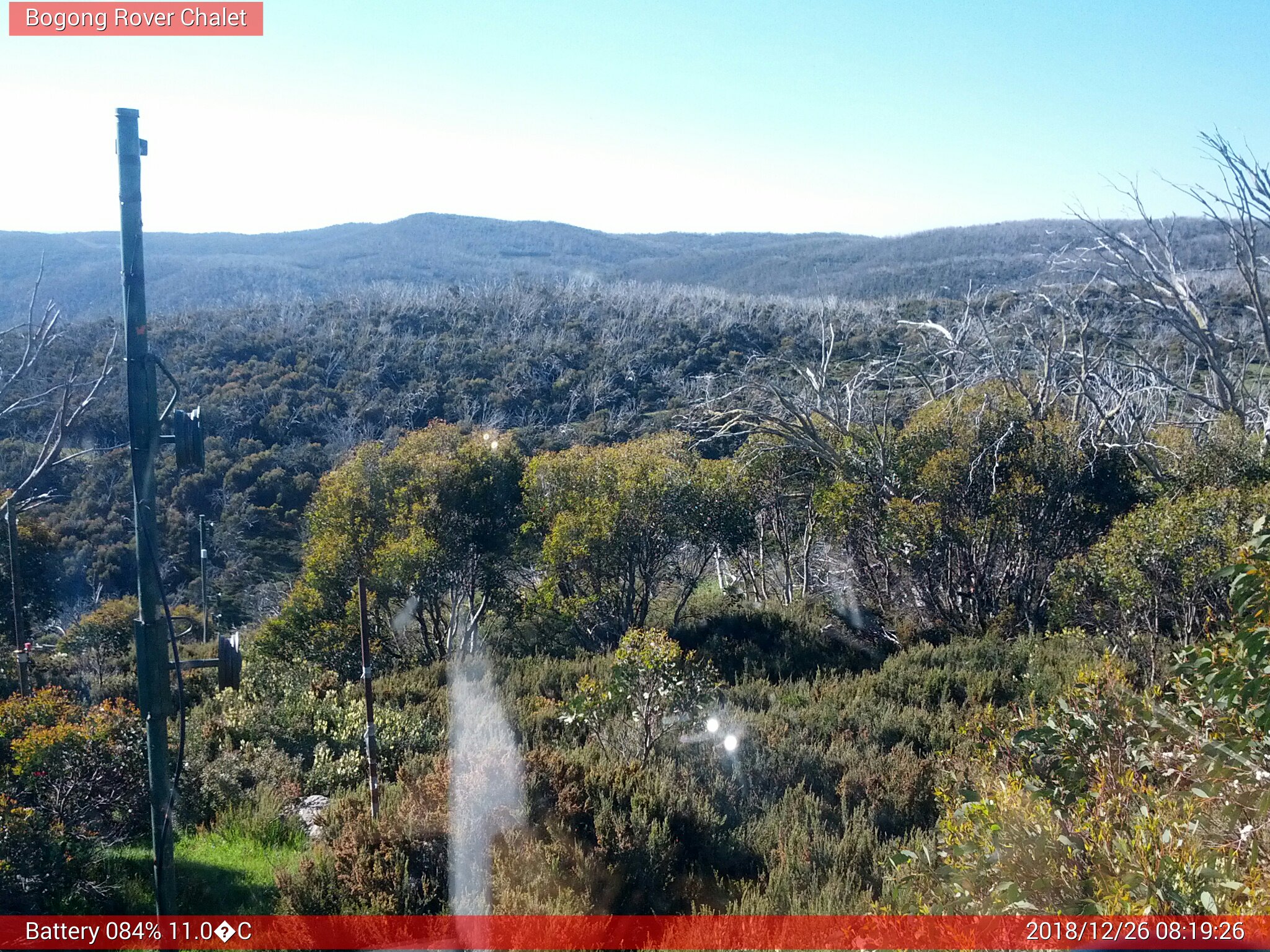 Bogong Web Cam 8:19am Wednesday 26th of December 2018