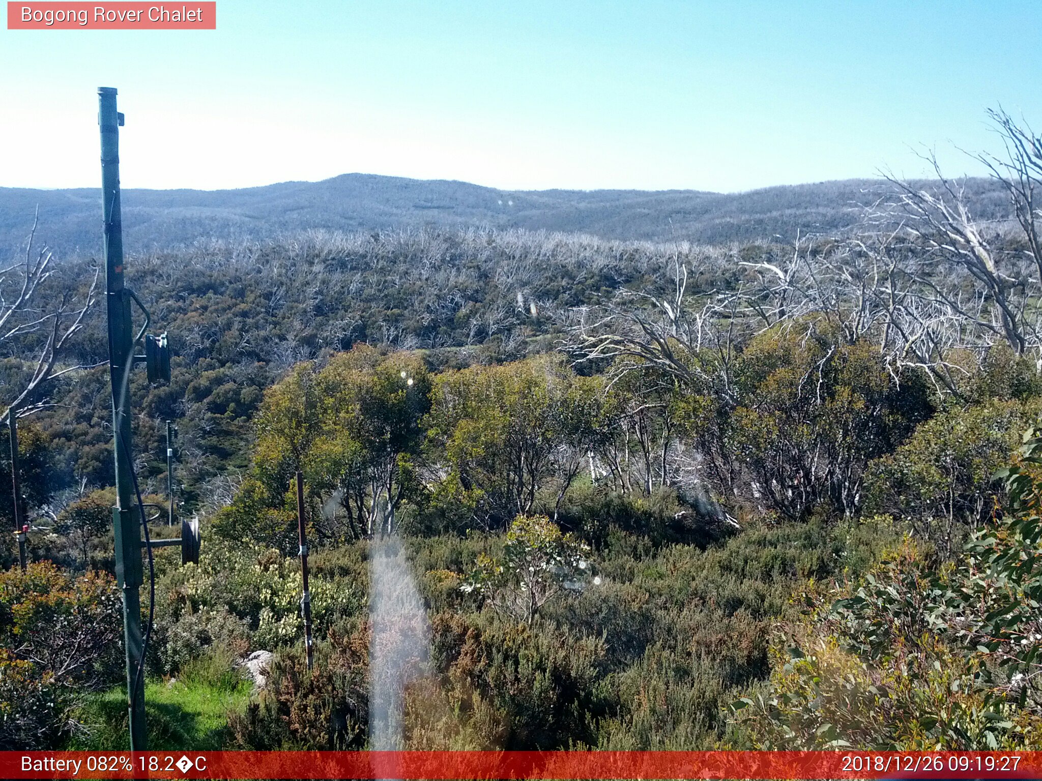 Bogong Web Cam 9:19am Wednesday 26th of December 2018