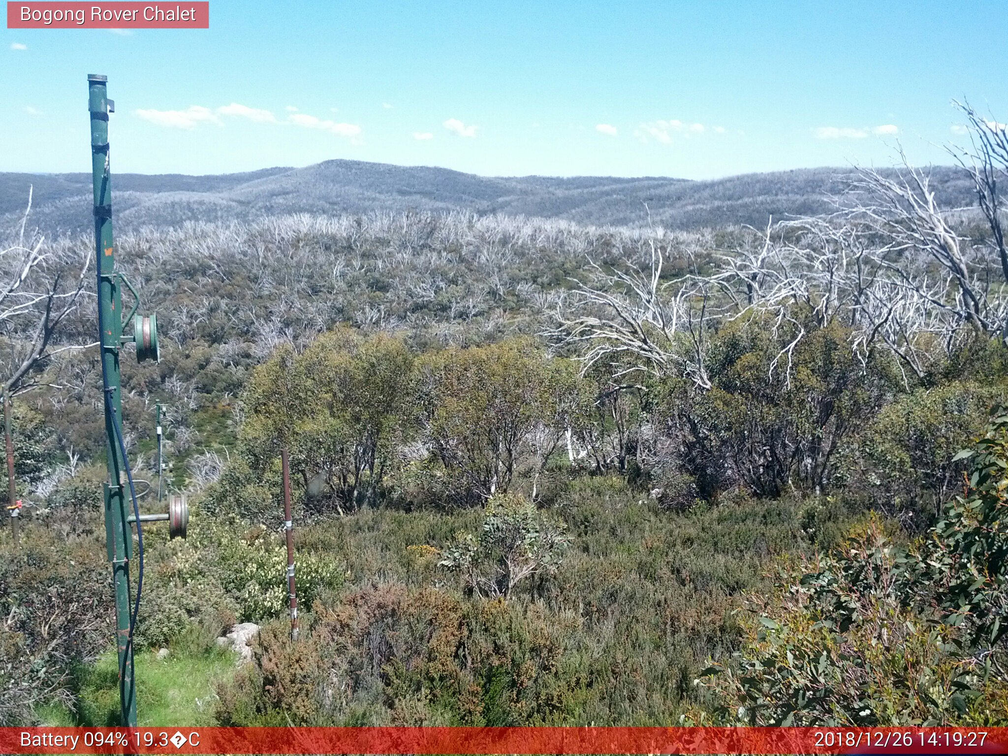 Bogong Web Cam 2:19pm Wednesday 26th of December 2018