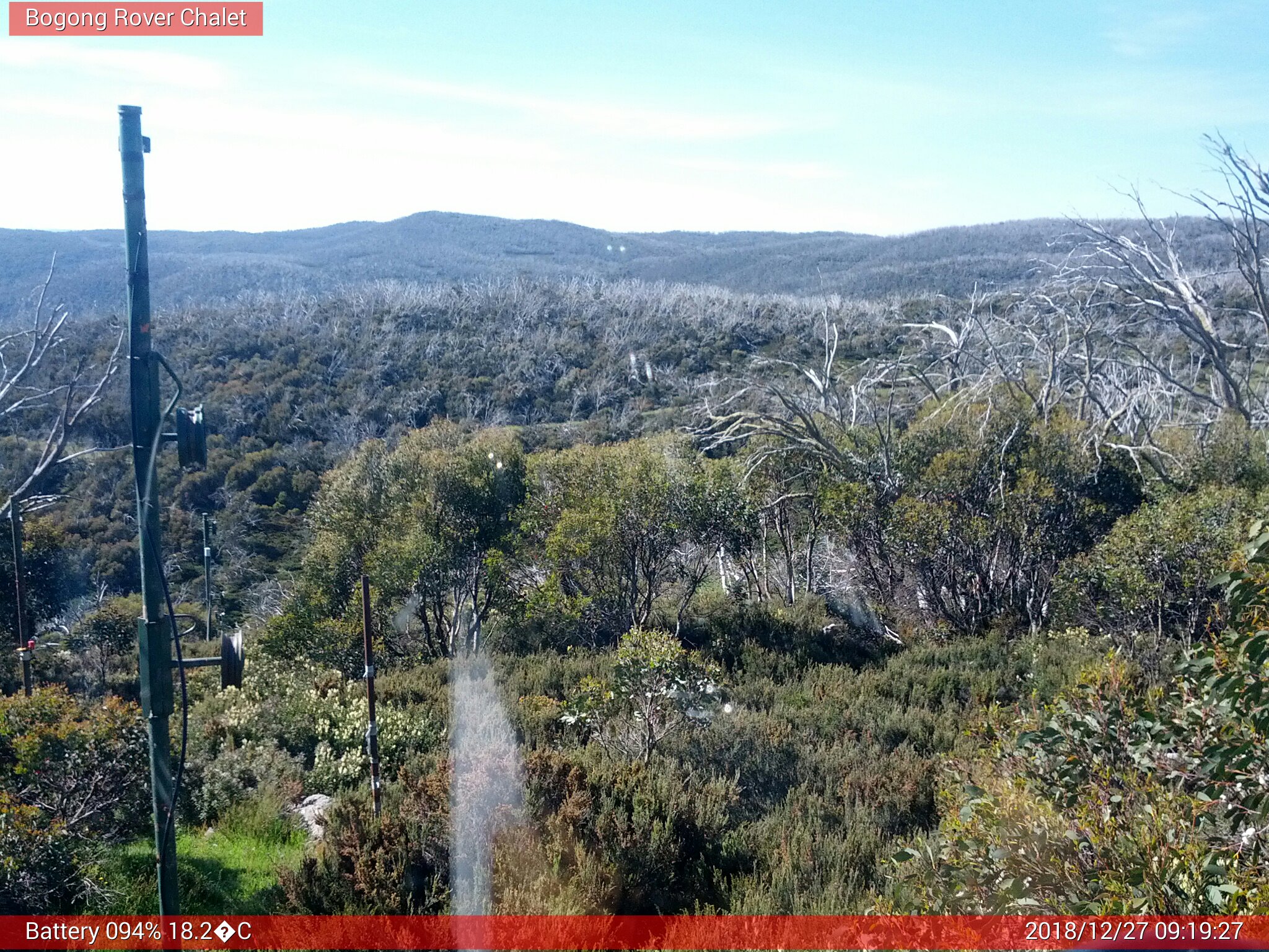 Bogong Web Cam 9:19am Thursday 27th of December 2018