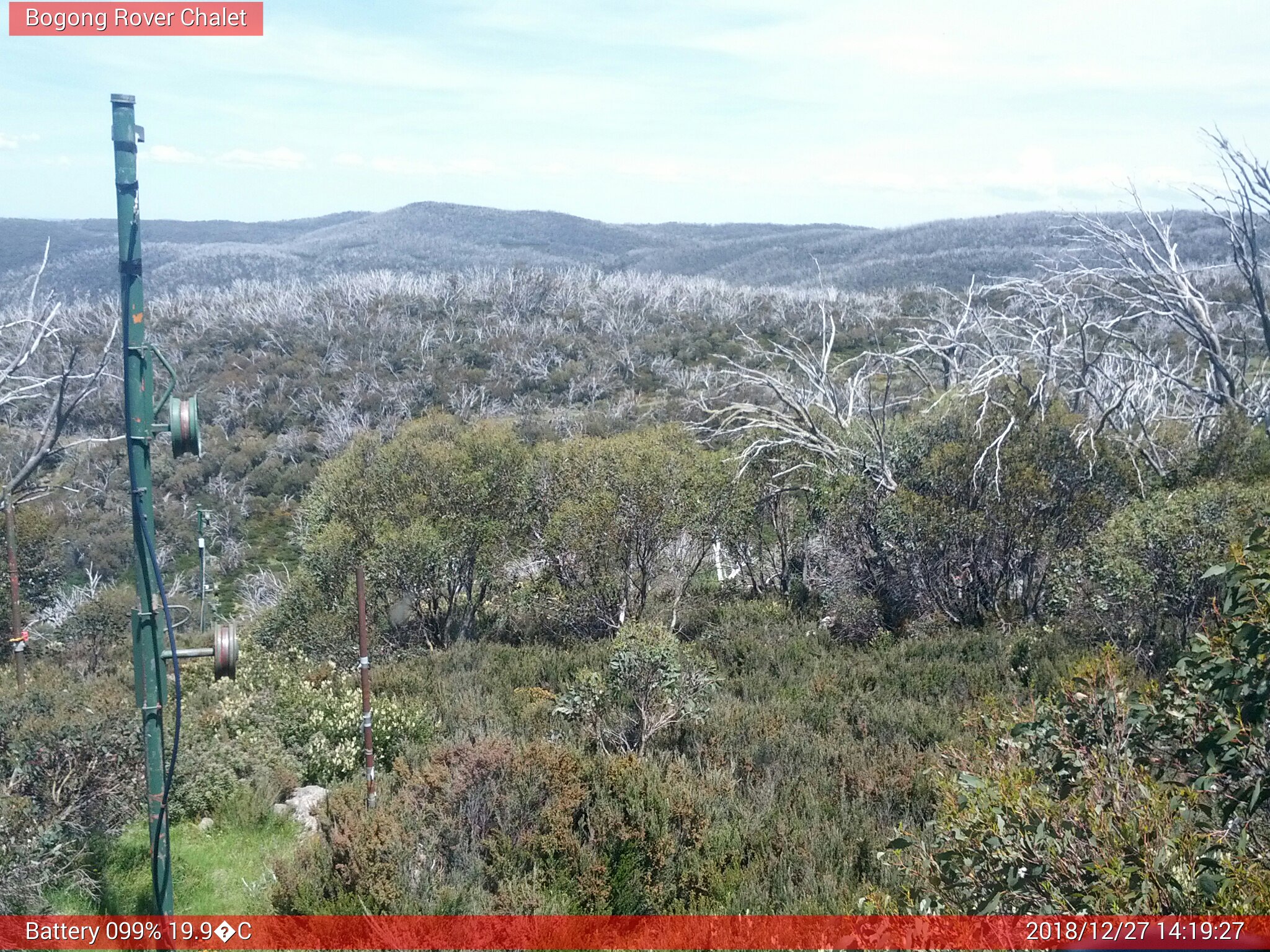 Bogong Web Cam 2:19pm Thursday 27th of December 2018