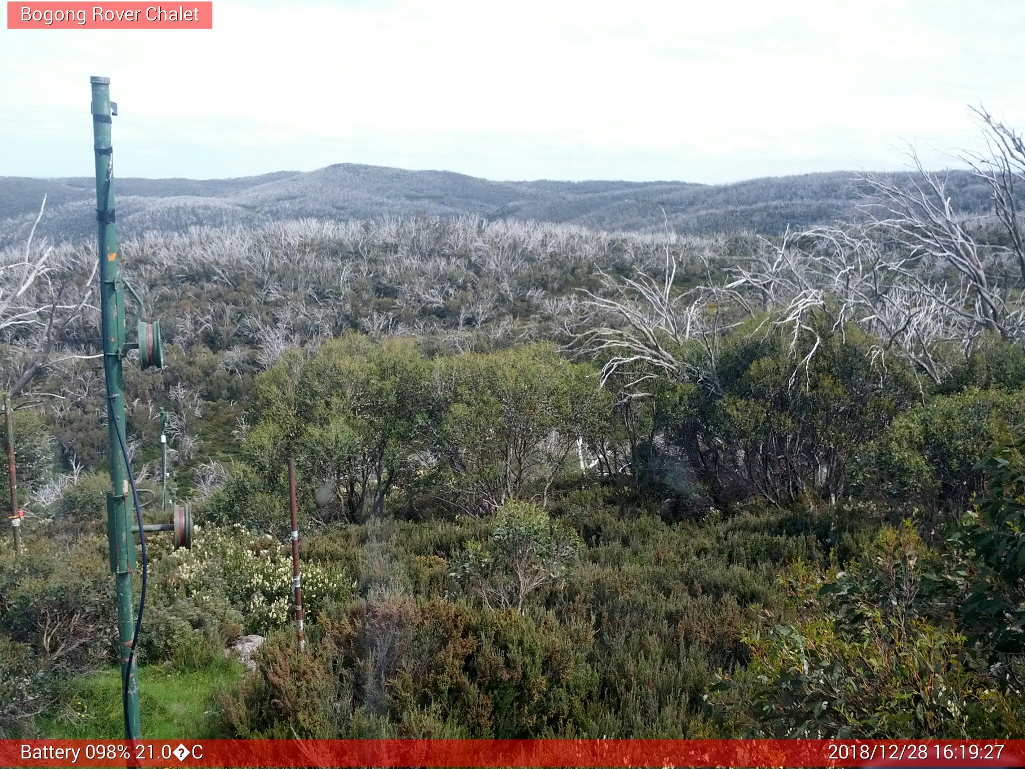 Bogong Web Cam 4:19pm Friday 28th of December 2018