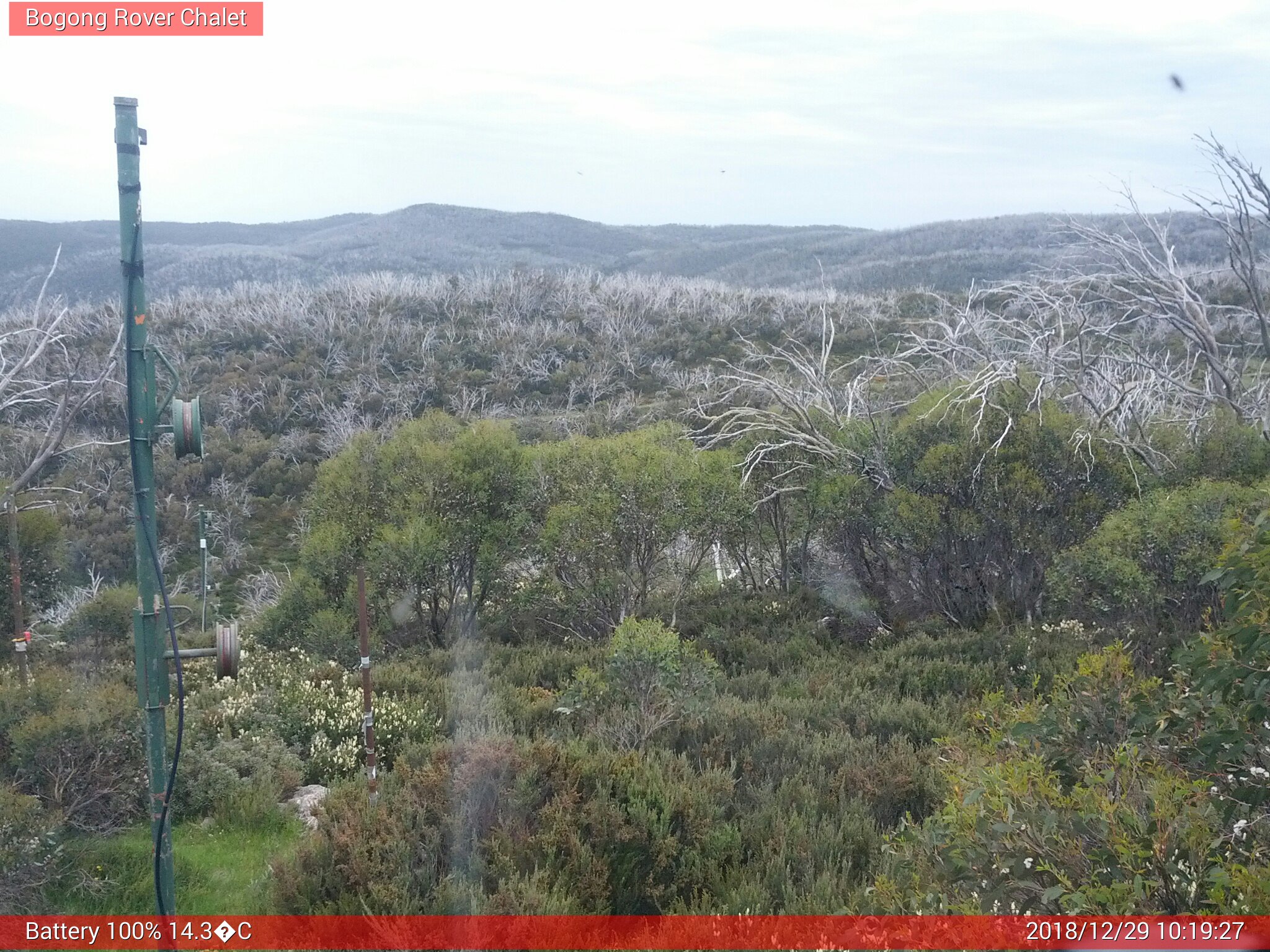 Bogong Web Cam 10:19am Saturday 29th of December 2018