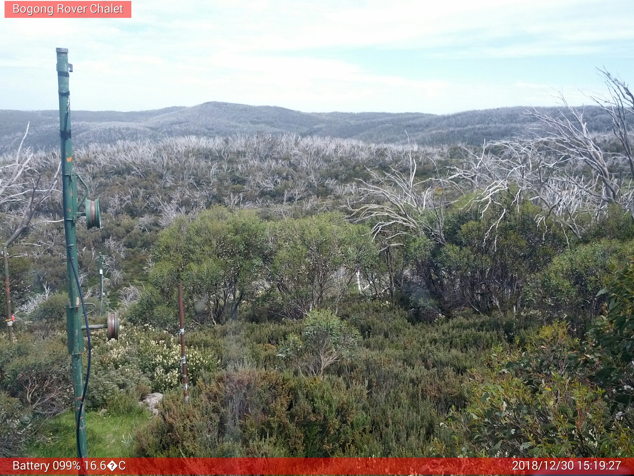 Bogong Web Cam 3:19pm Sunday 30th of December 2018