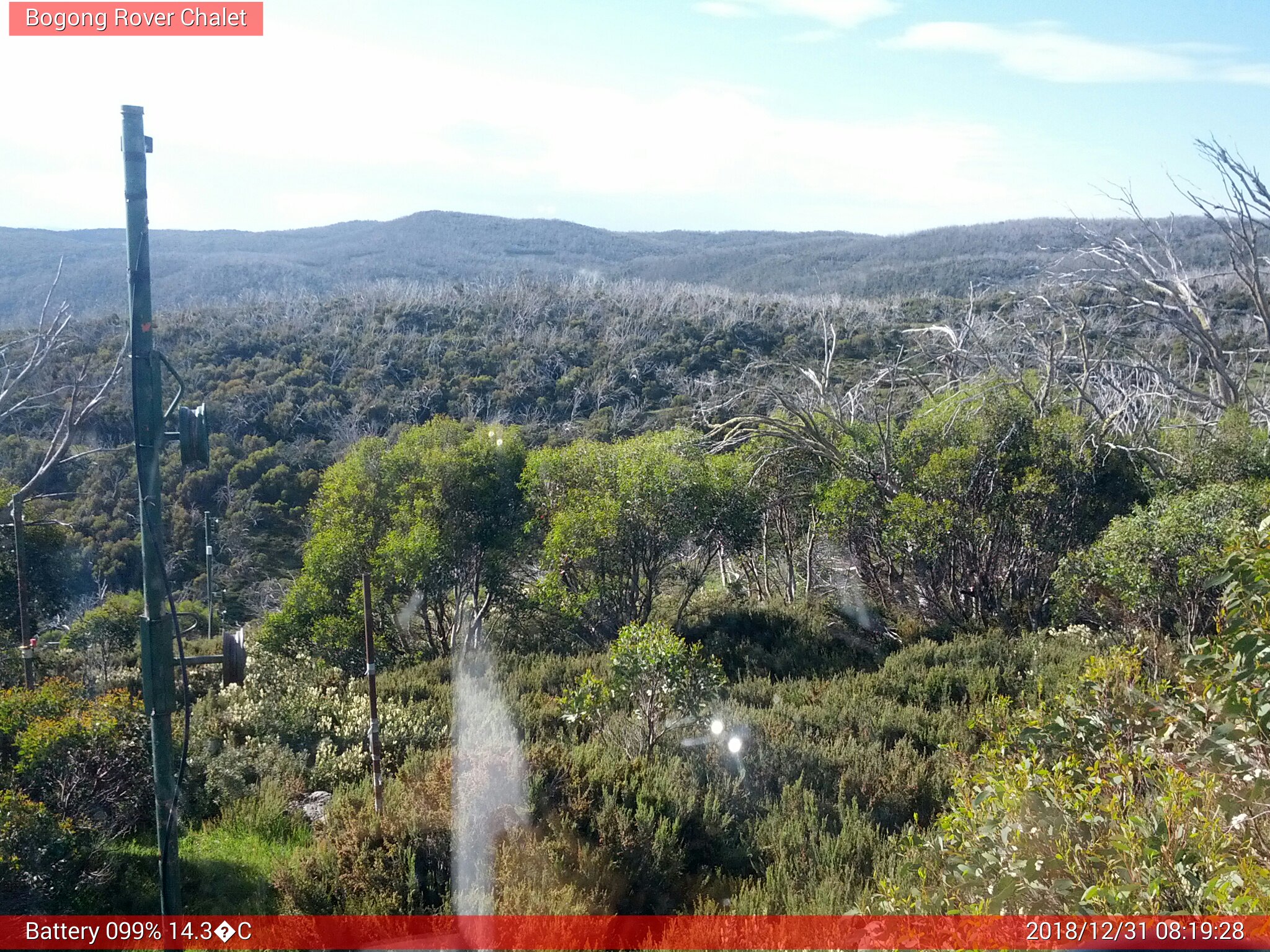 Bogong Web Cam 8:19am Monday 31st of December 2018