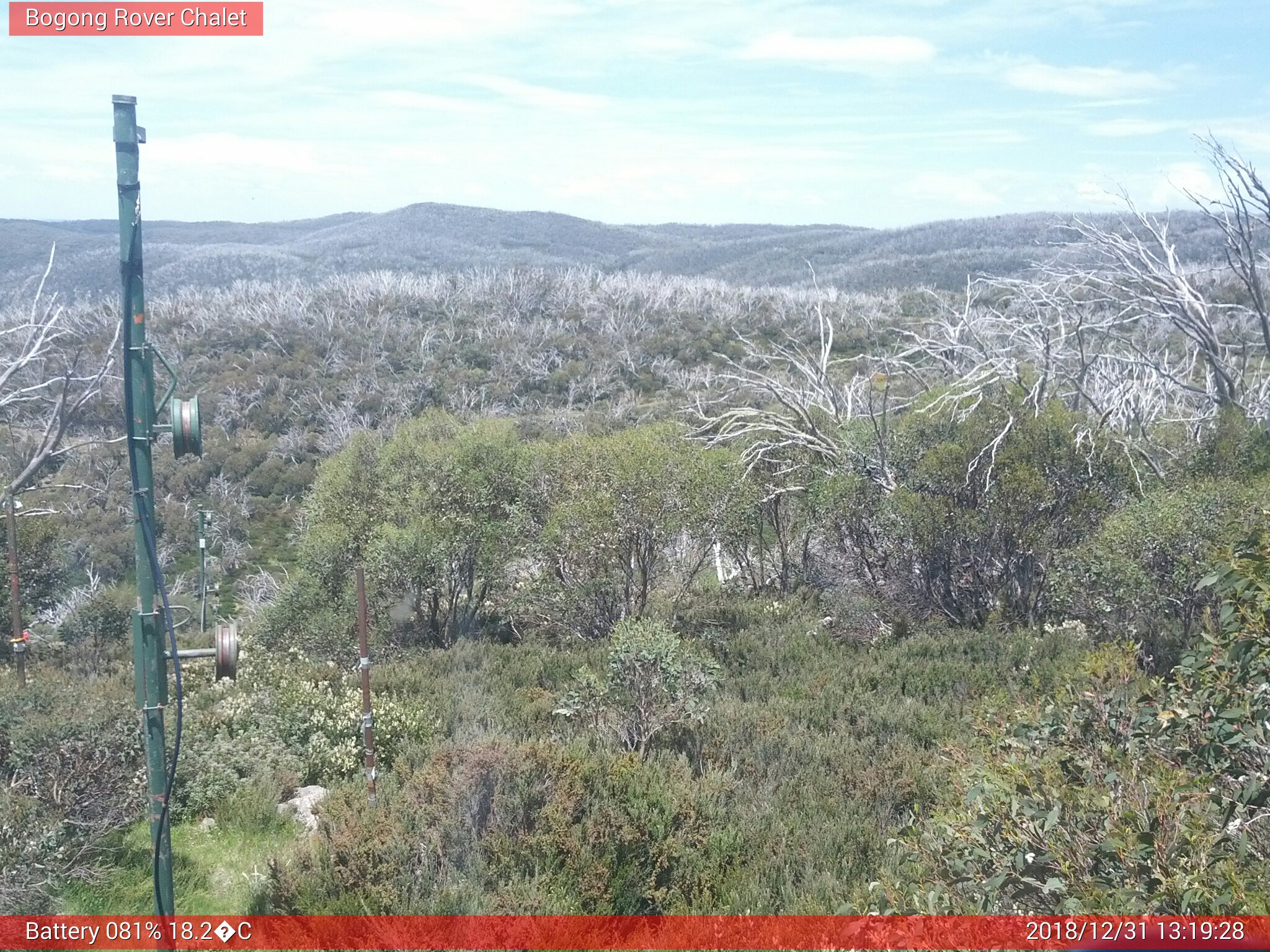 Bogong Web Cam 1:19pm Monday 31st of December 2018