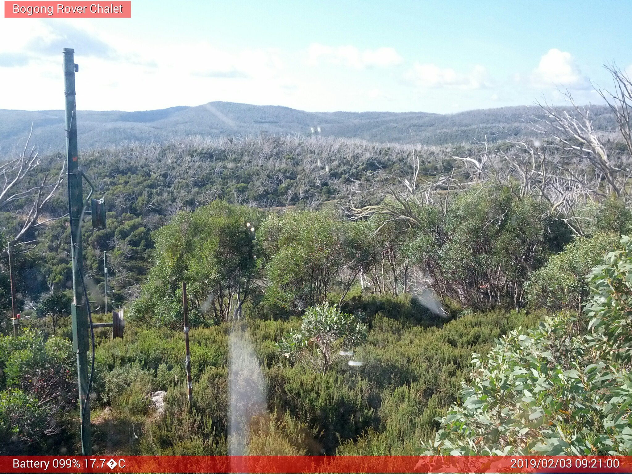 Bogong Web Cam 9:21am Sunday 3rd of February 2019