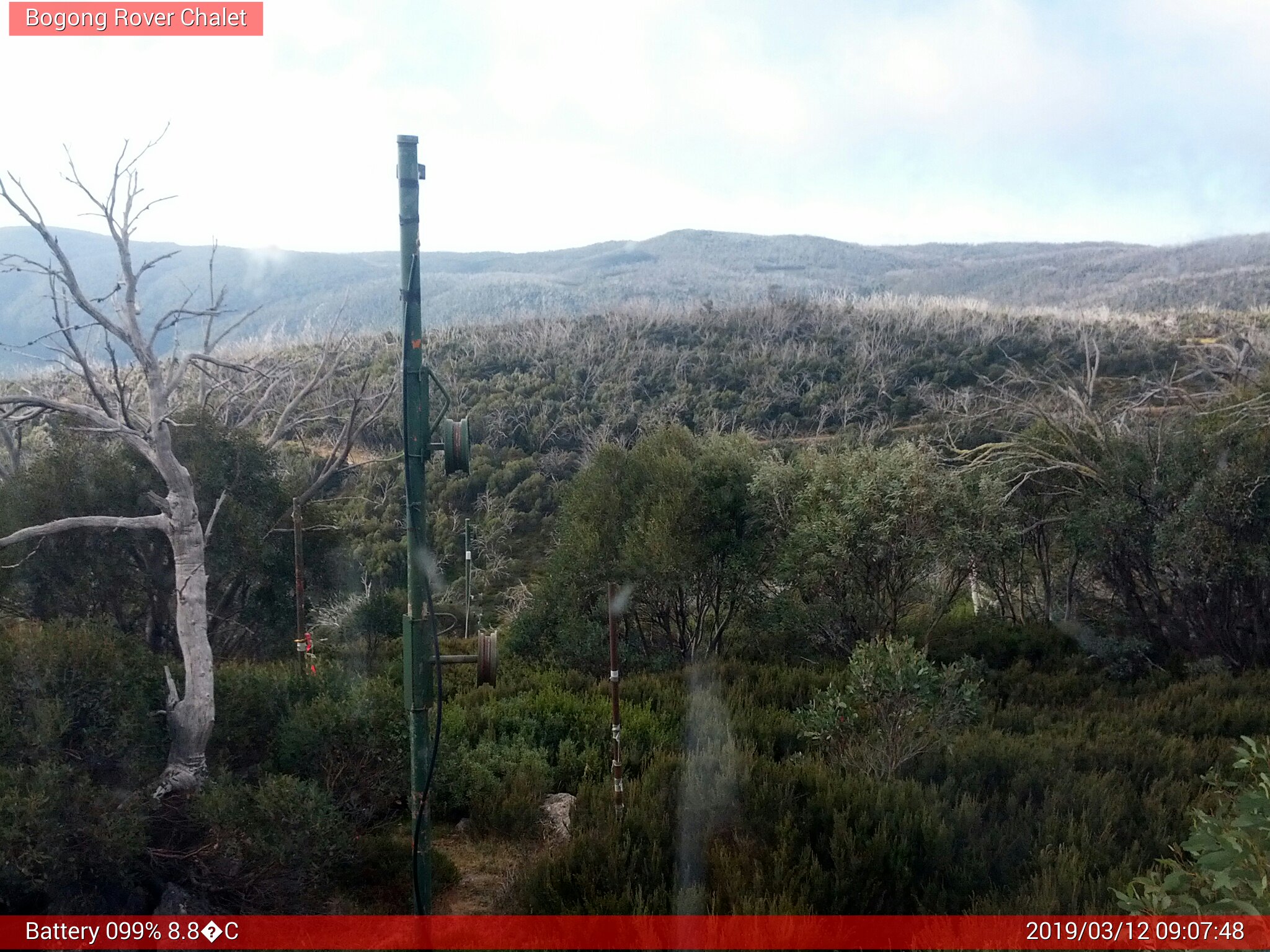 Bogong Web Cam 9:07am Tuesday 12th of March 2019