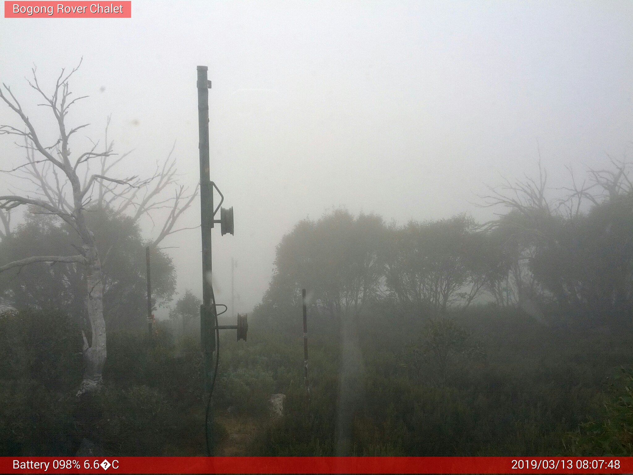 Bogong Web Cam 8:07am Wednesday 13th of March 2019