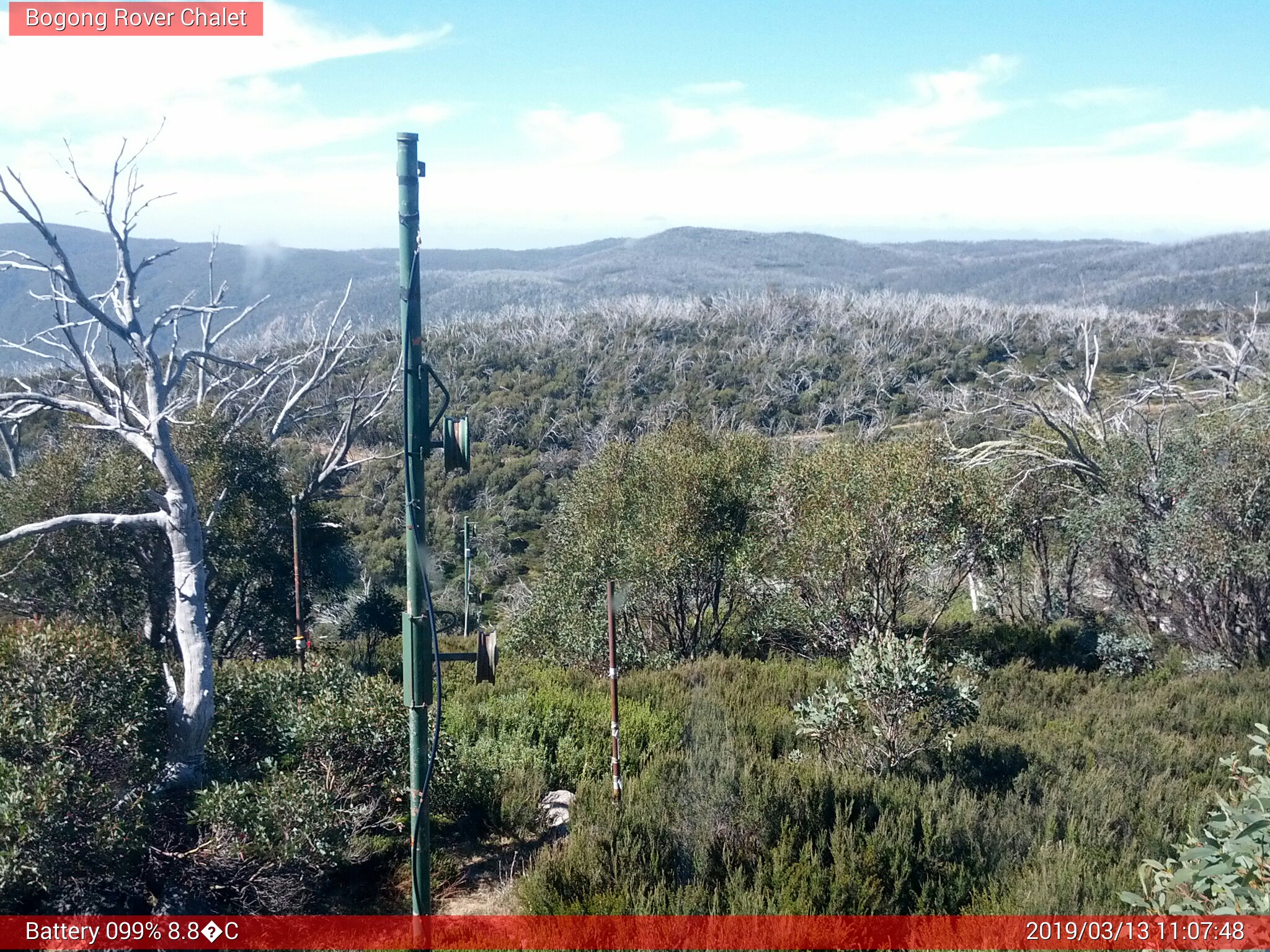 Bogong Web Cam 11:07am Wednesday 13th of March 2019