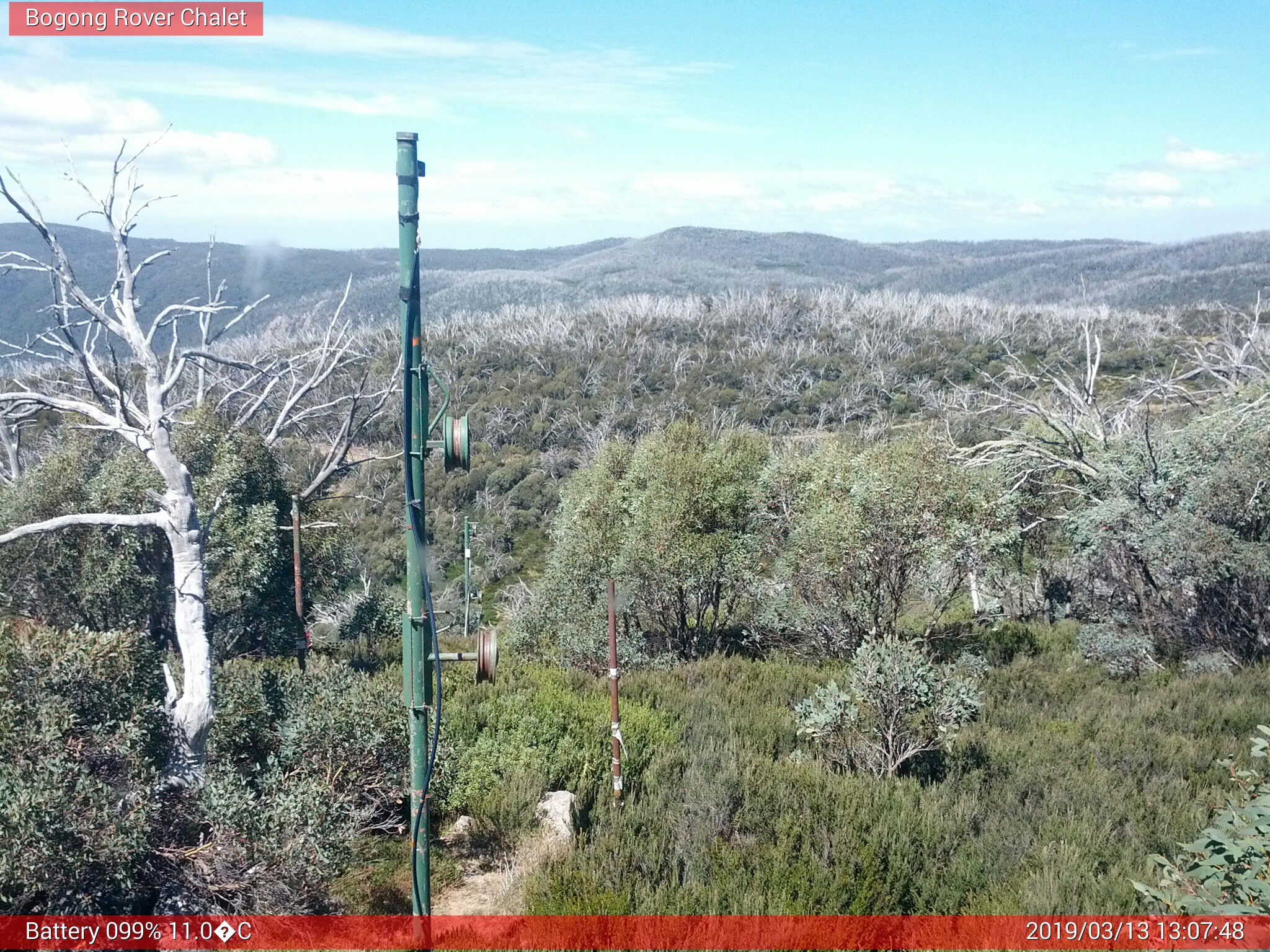 Bogong Web Cam 1:07pm Wednesday 13th of March 2019