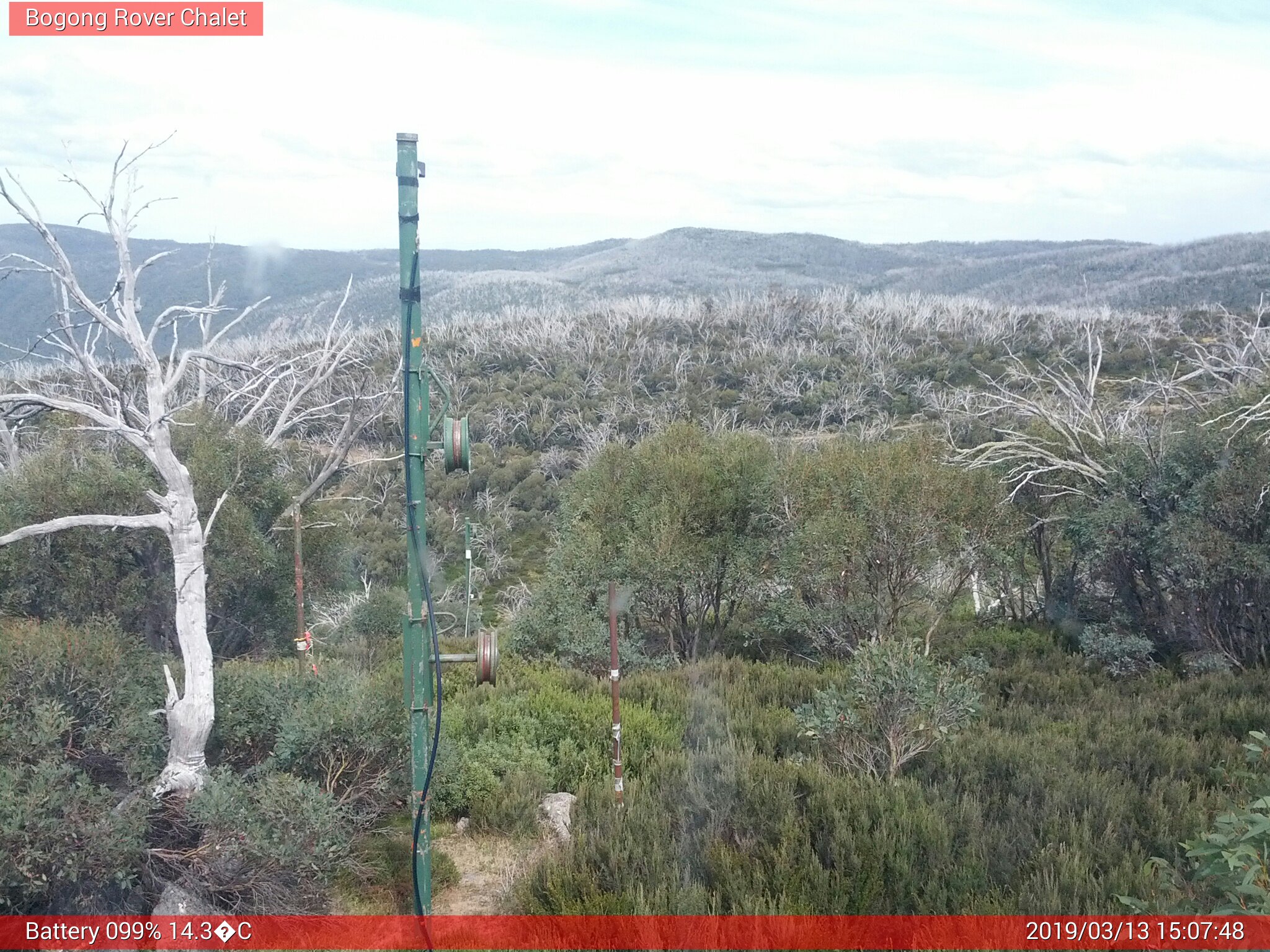 Bogong Web Cam 3:07pm Wednesday 13th of March 2019