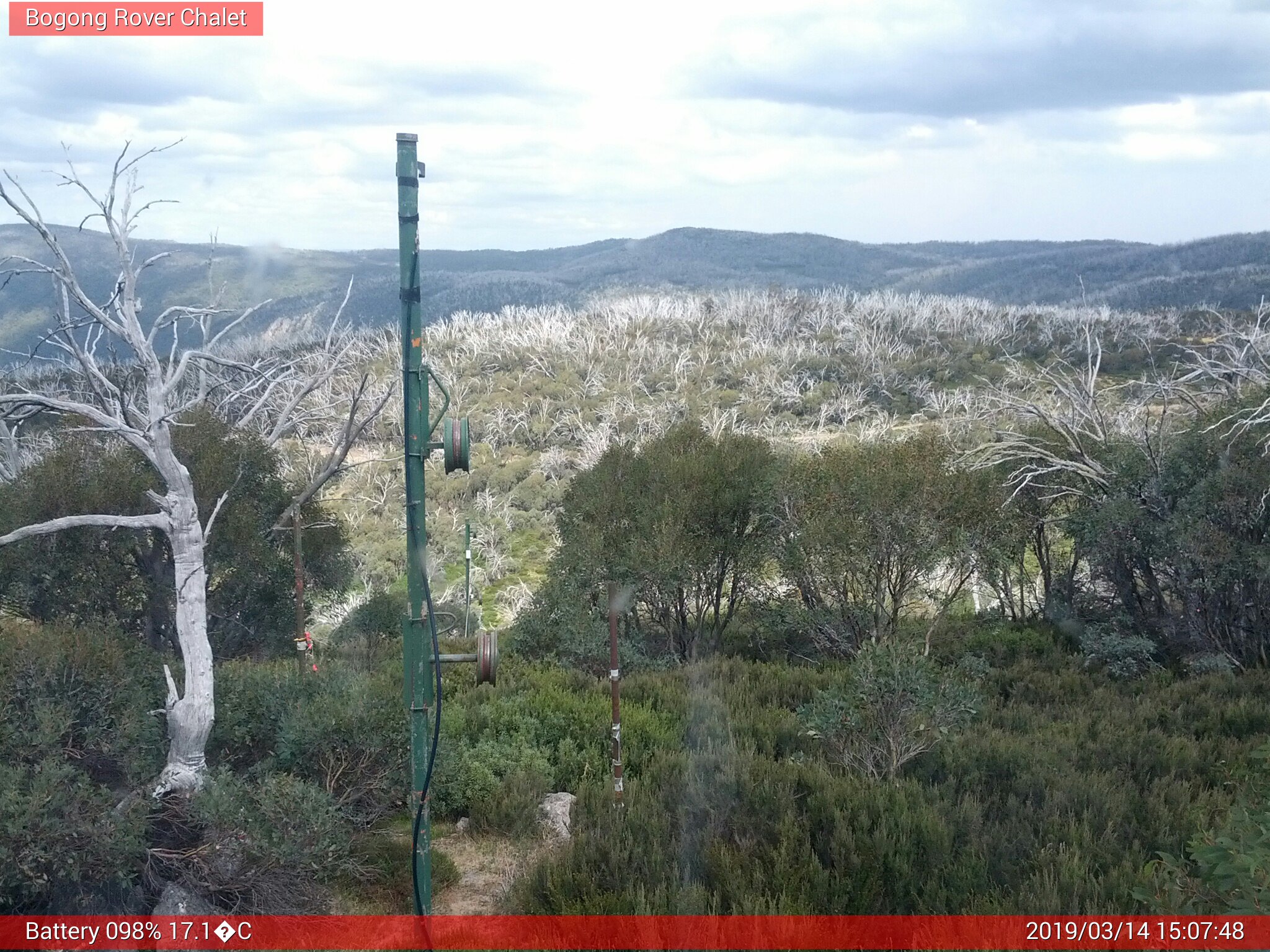 Bogong Web Cam 3:07pm Thursday 14th of March 2019