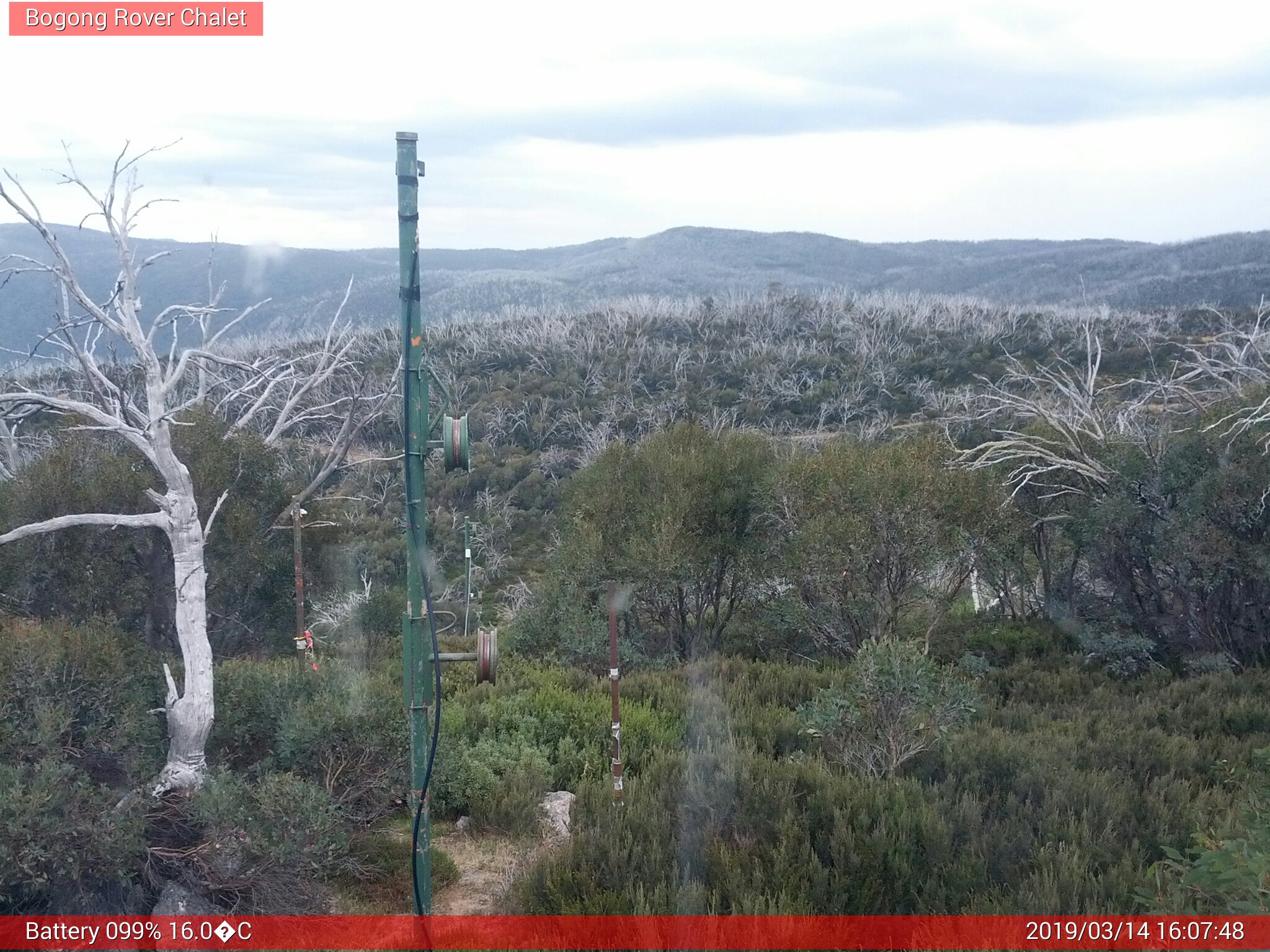 Bogong Web Cam 4:07pm Thursday 14th of March 2019