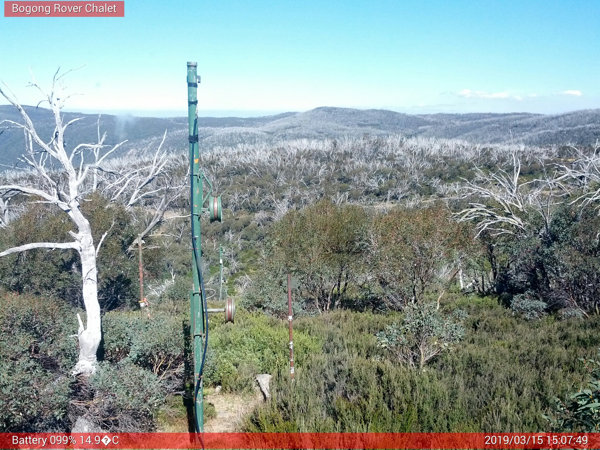 Bogong Web Cam 3:07pm Friday 15th of March 2019