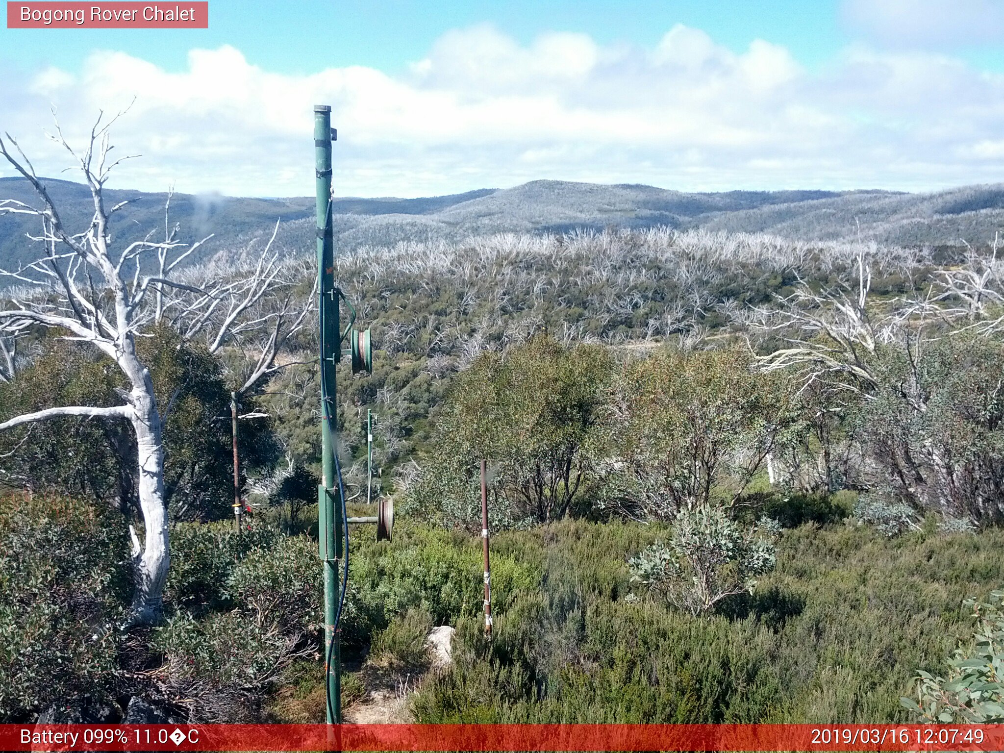 Bogong Web Cam 12:07pm Saturday 16th of March 2019